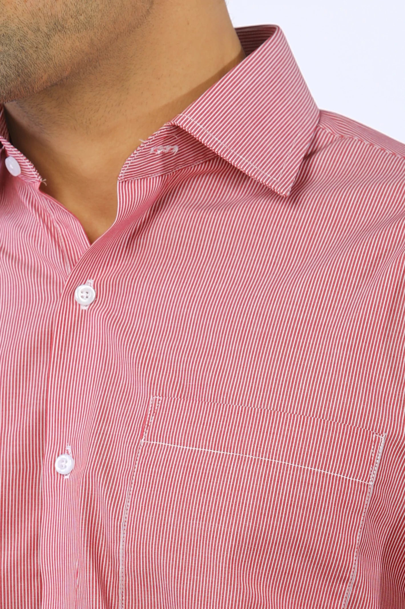 Red Hairline Stripe Formal Shirt From Diners