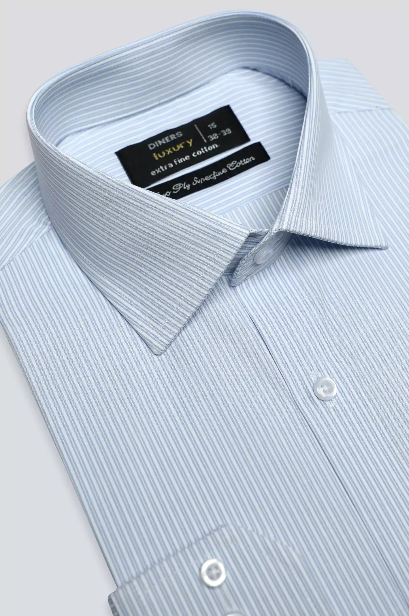 Sky Blue Shadow Stripes Formal Shirt From Diners