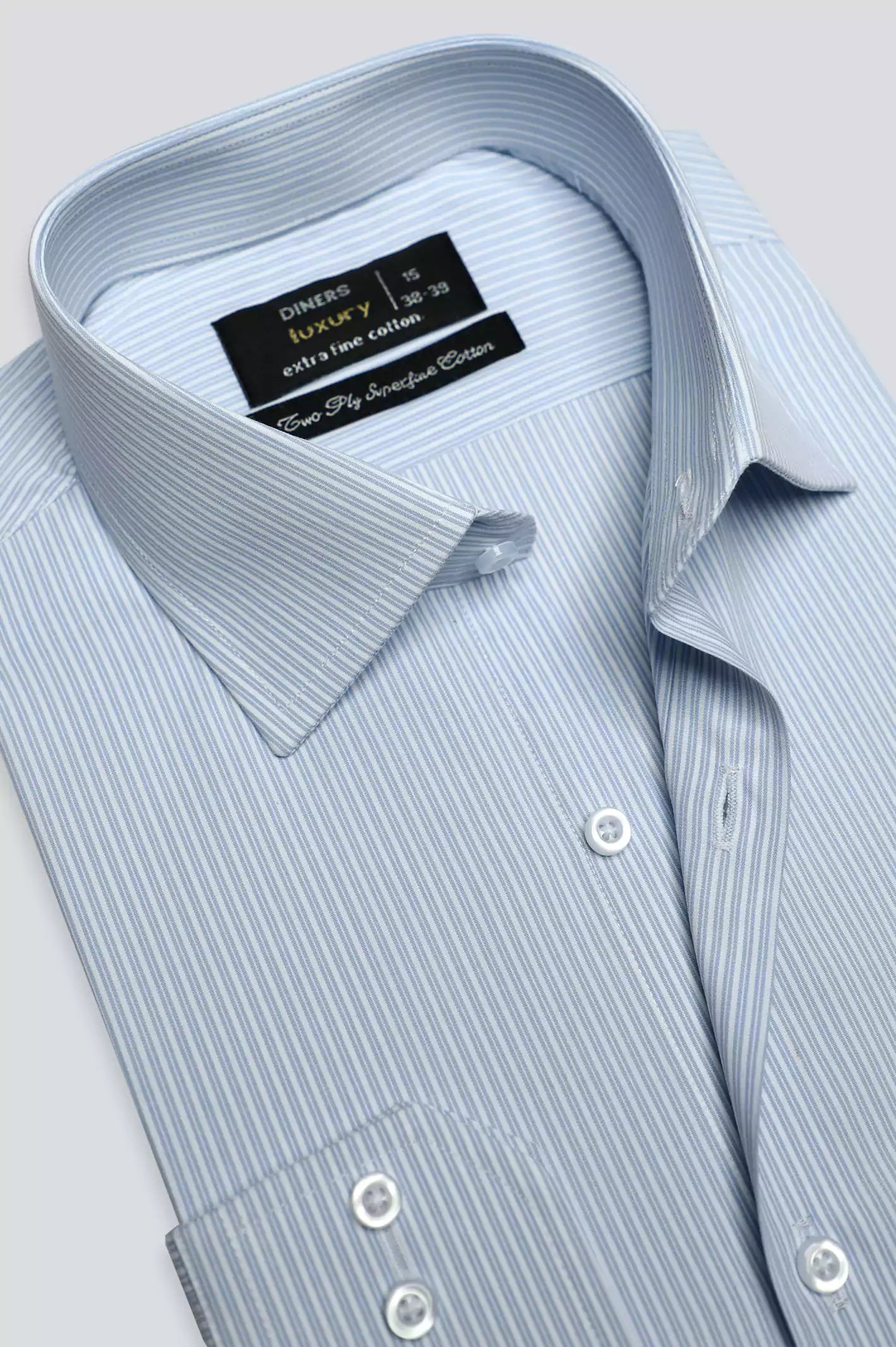 Sky Blue Shadow Stripes Formal Shirt From Diners