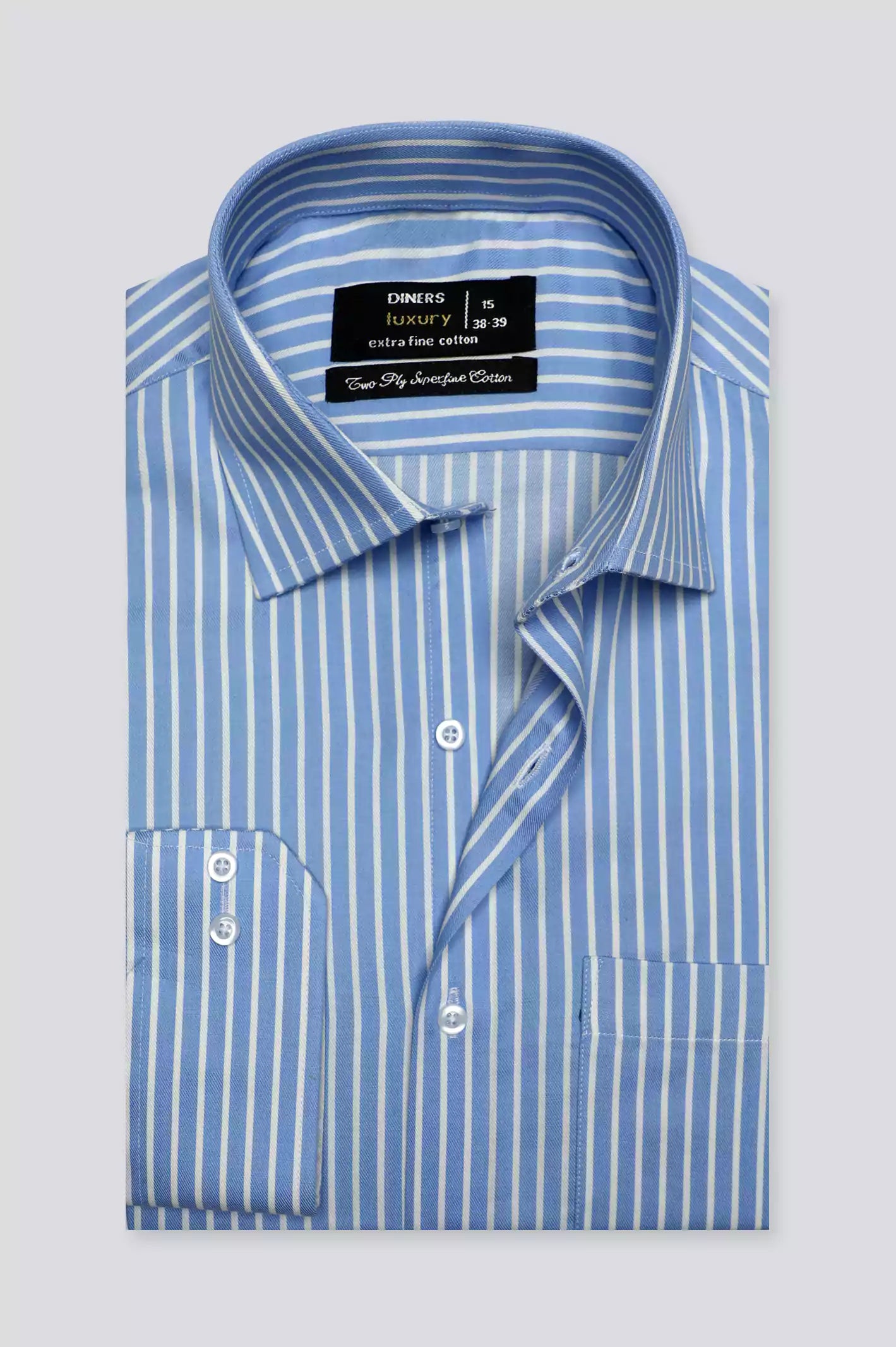 Blue Pinstripe Formal Shirt From Diners