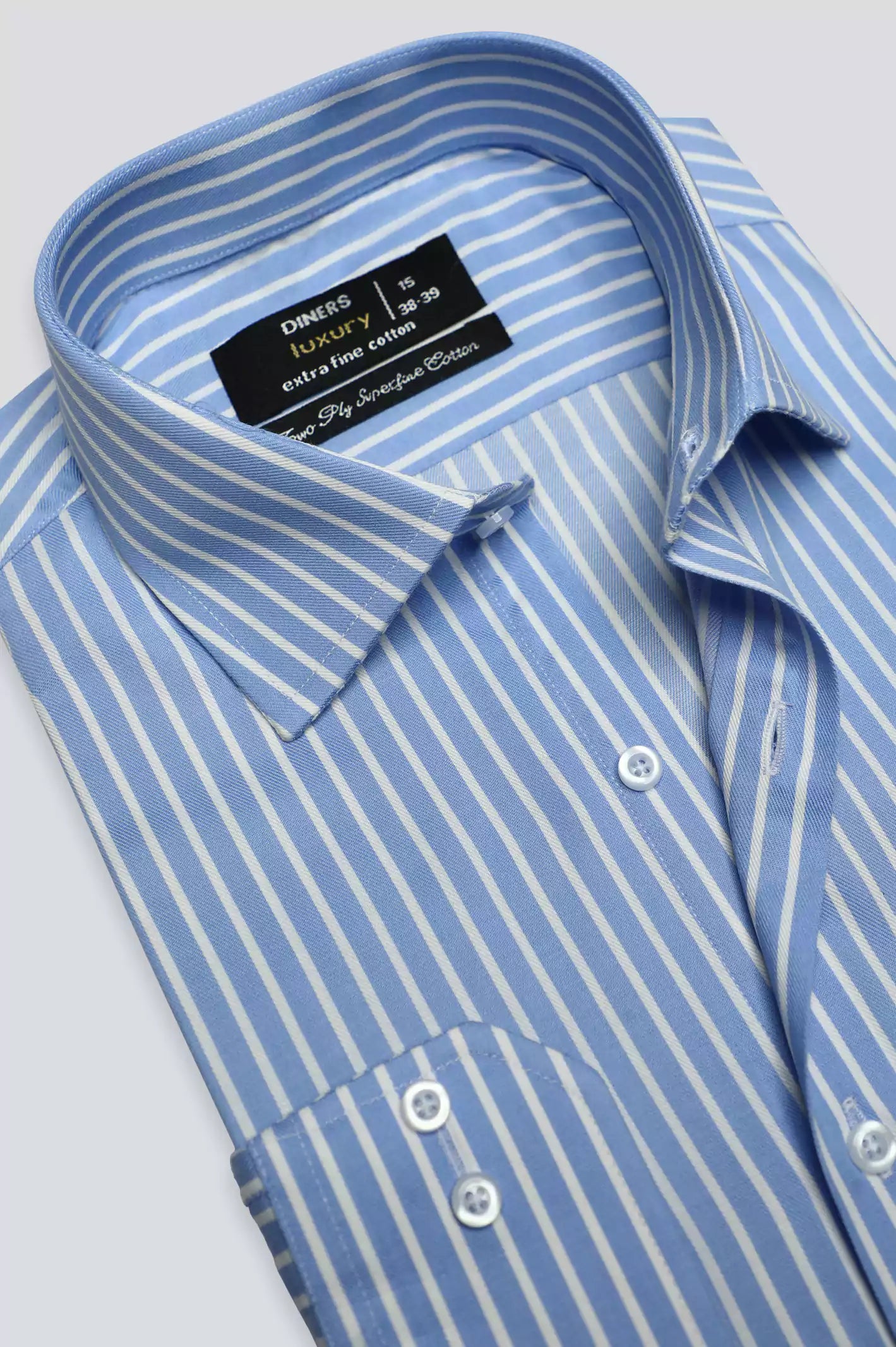 Blue Pinstripe Formal Shirt From Diners