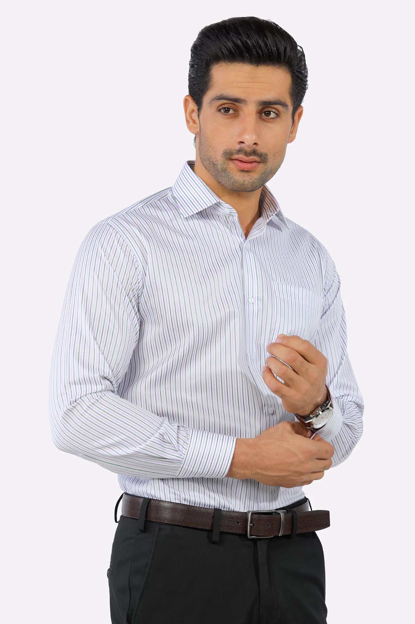 Multicolor Pencil Stripe Formal Shirt From Diners