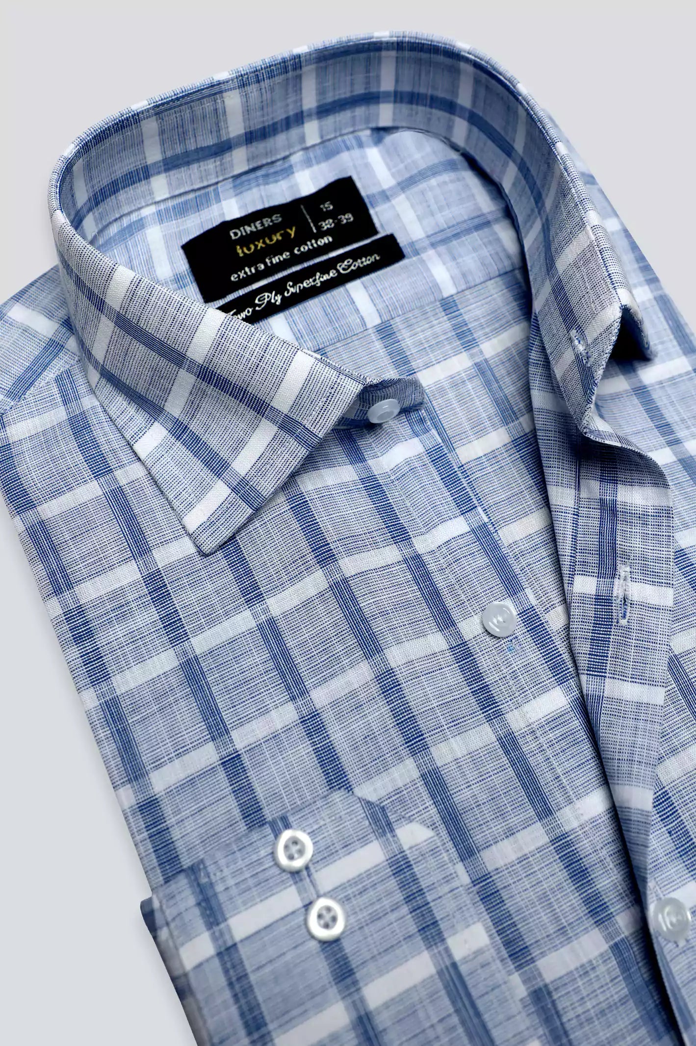 Blue Shepherd Check Formal Shirt From Diners