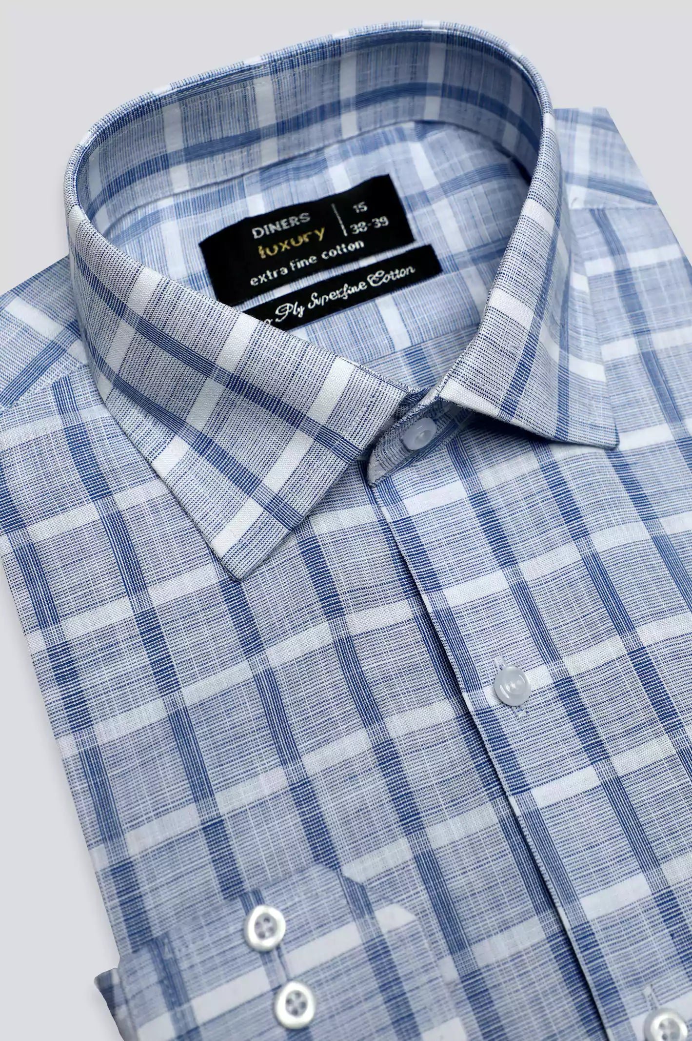 Blue Shepherd Check Formal Shirt From Diners