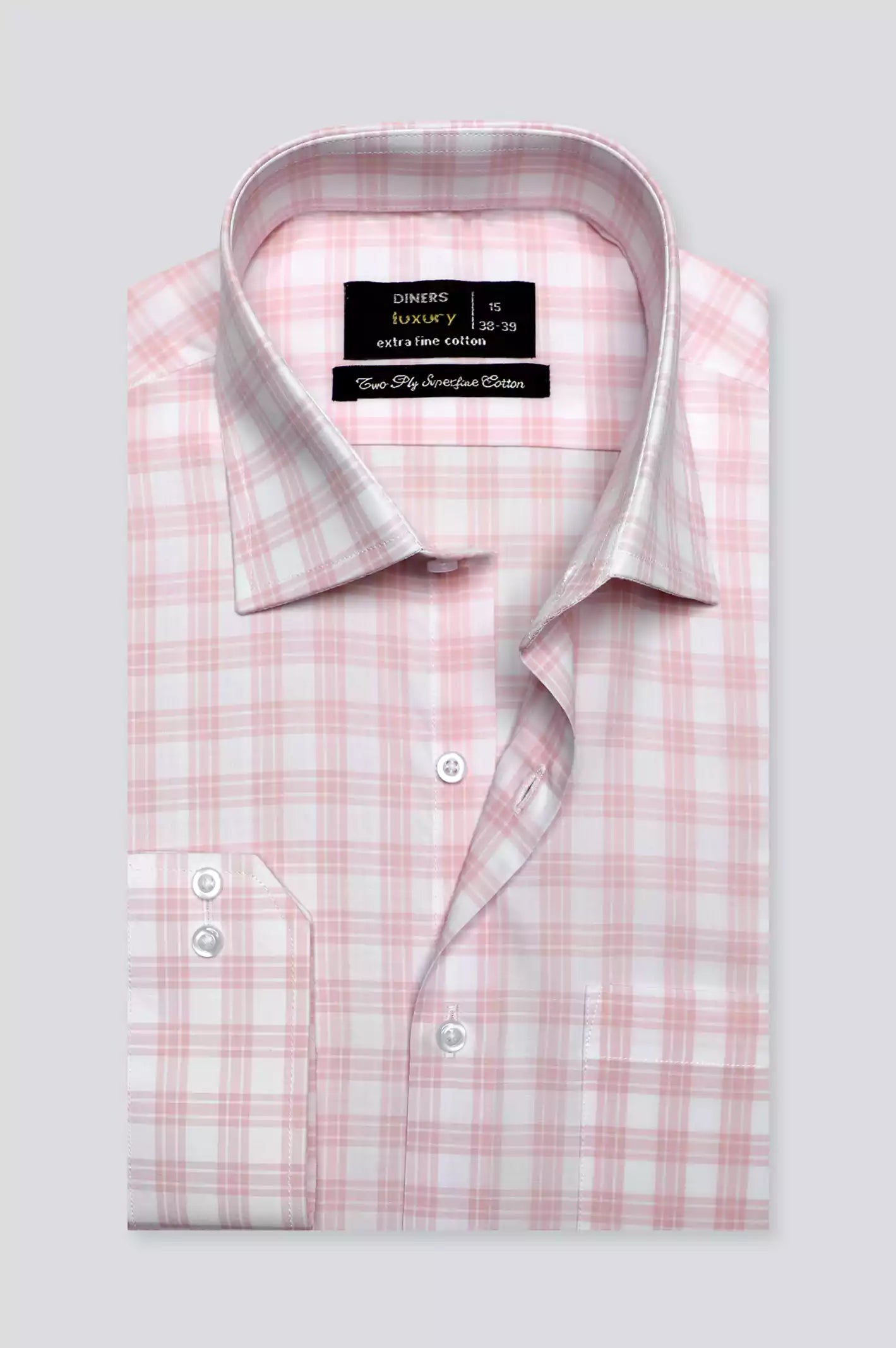 Pink Dupplin Check Formal Shirt From Diners