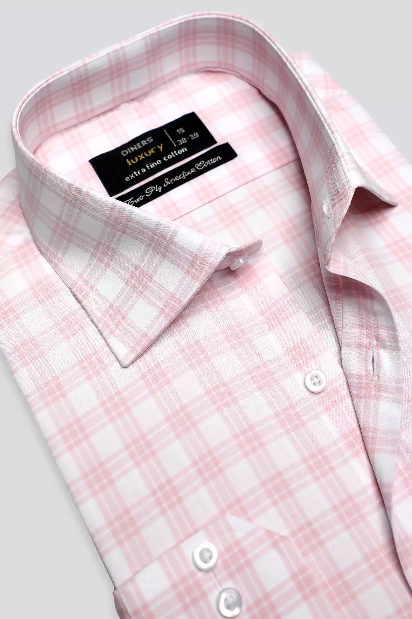 Pink Dupplin Check Formal Shirt From Diners