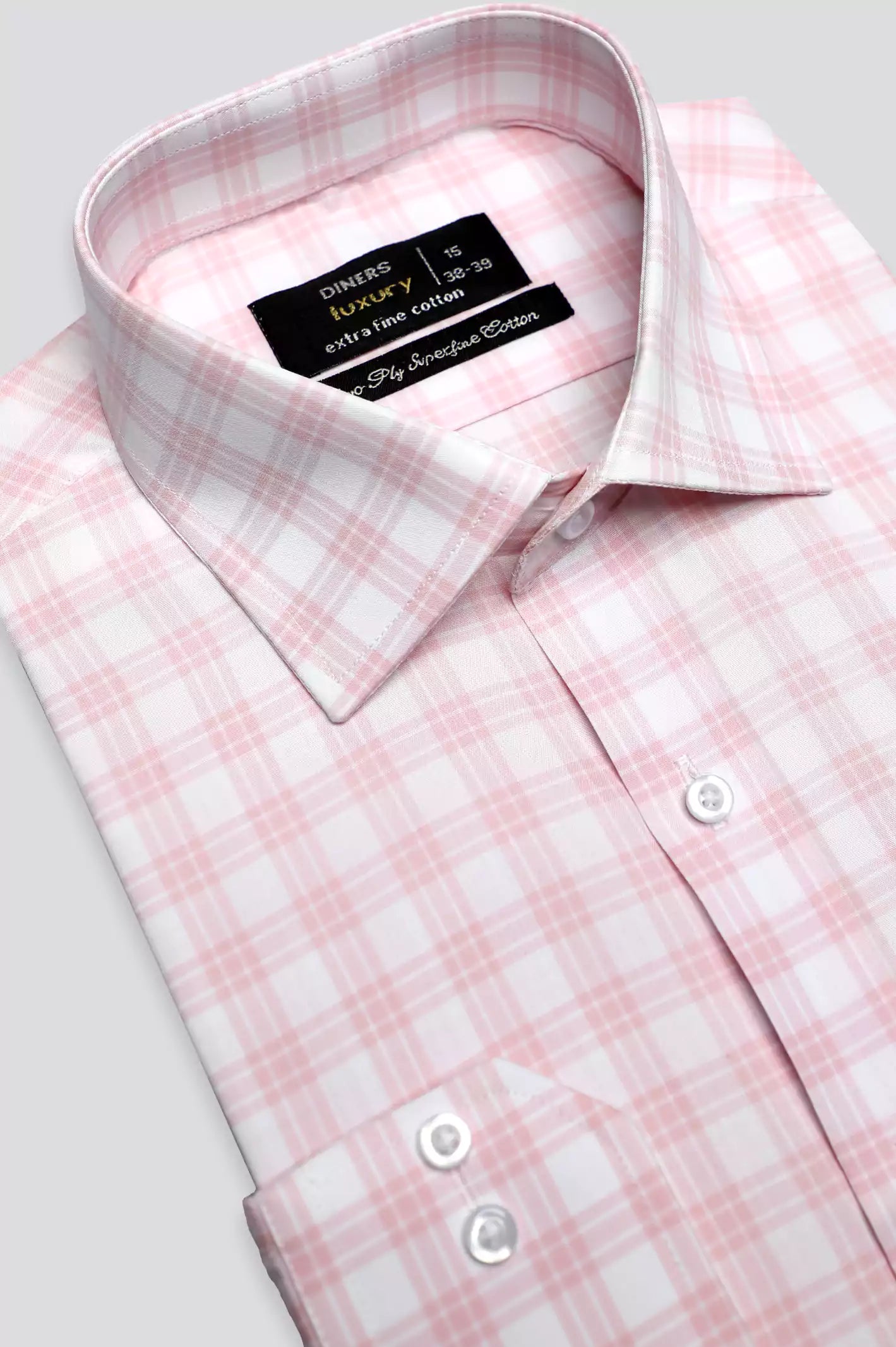 Pink Dupplin Check Formal Shirt From Diners