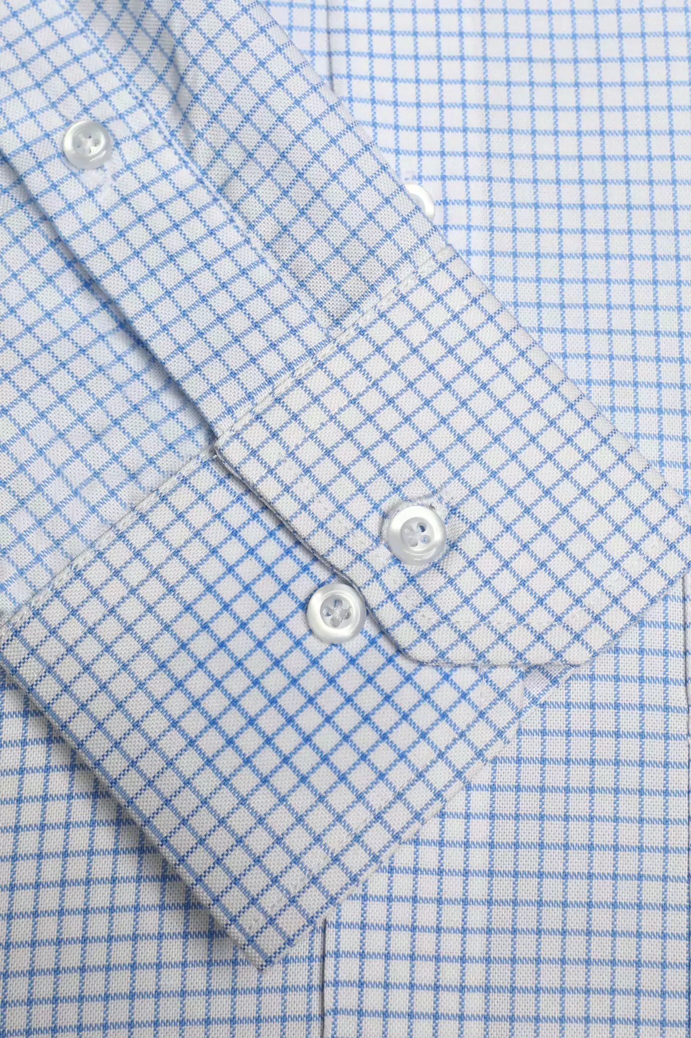 Sky Blue Windowpane Check Formal Shirt From Diners