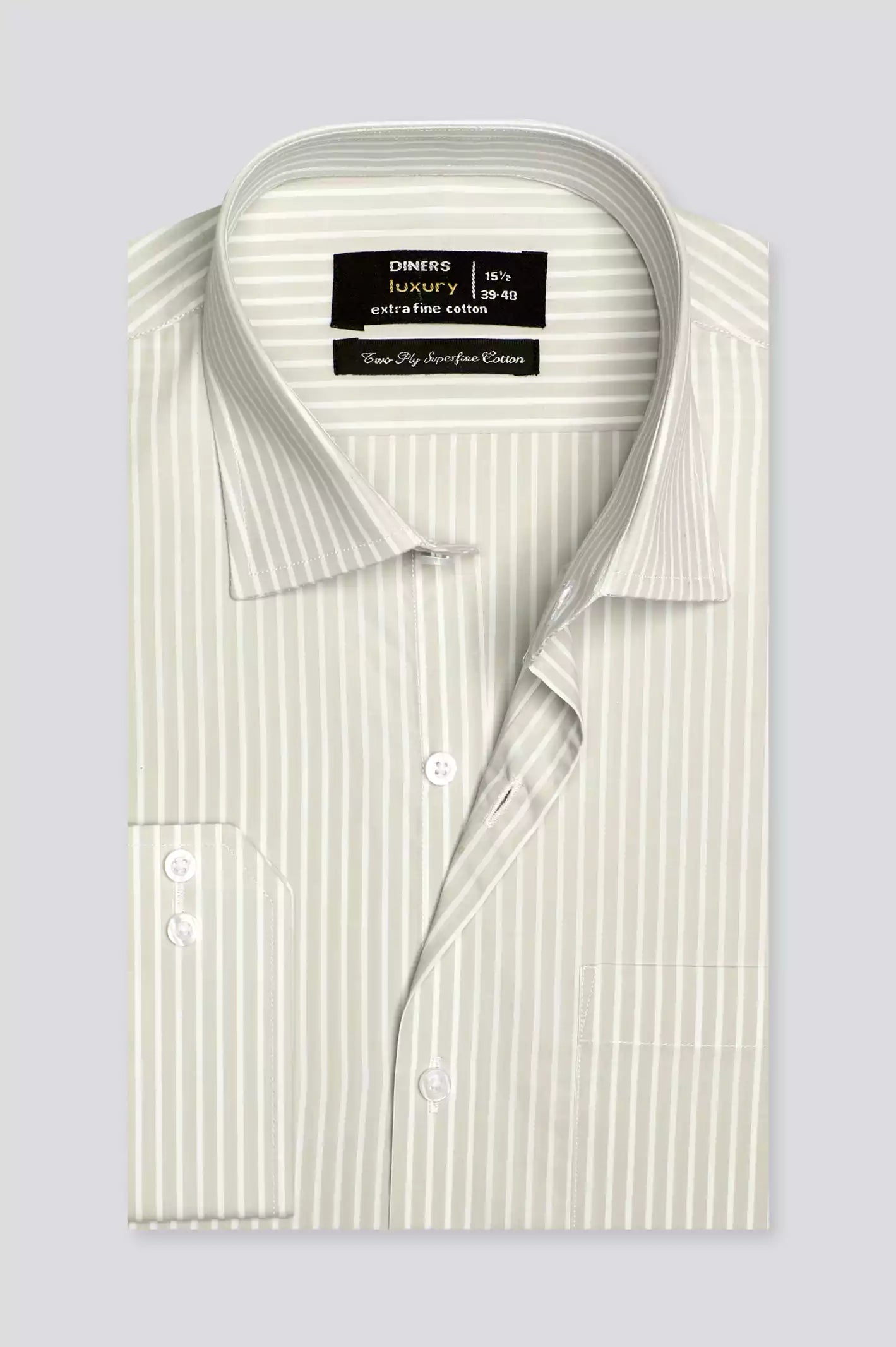 Grey Pencil Stripe Formal Shirt From Diners