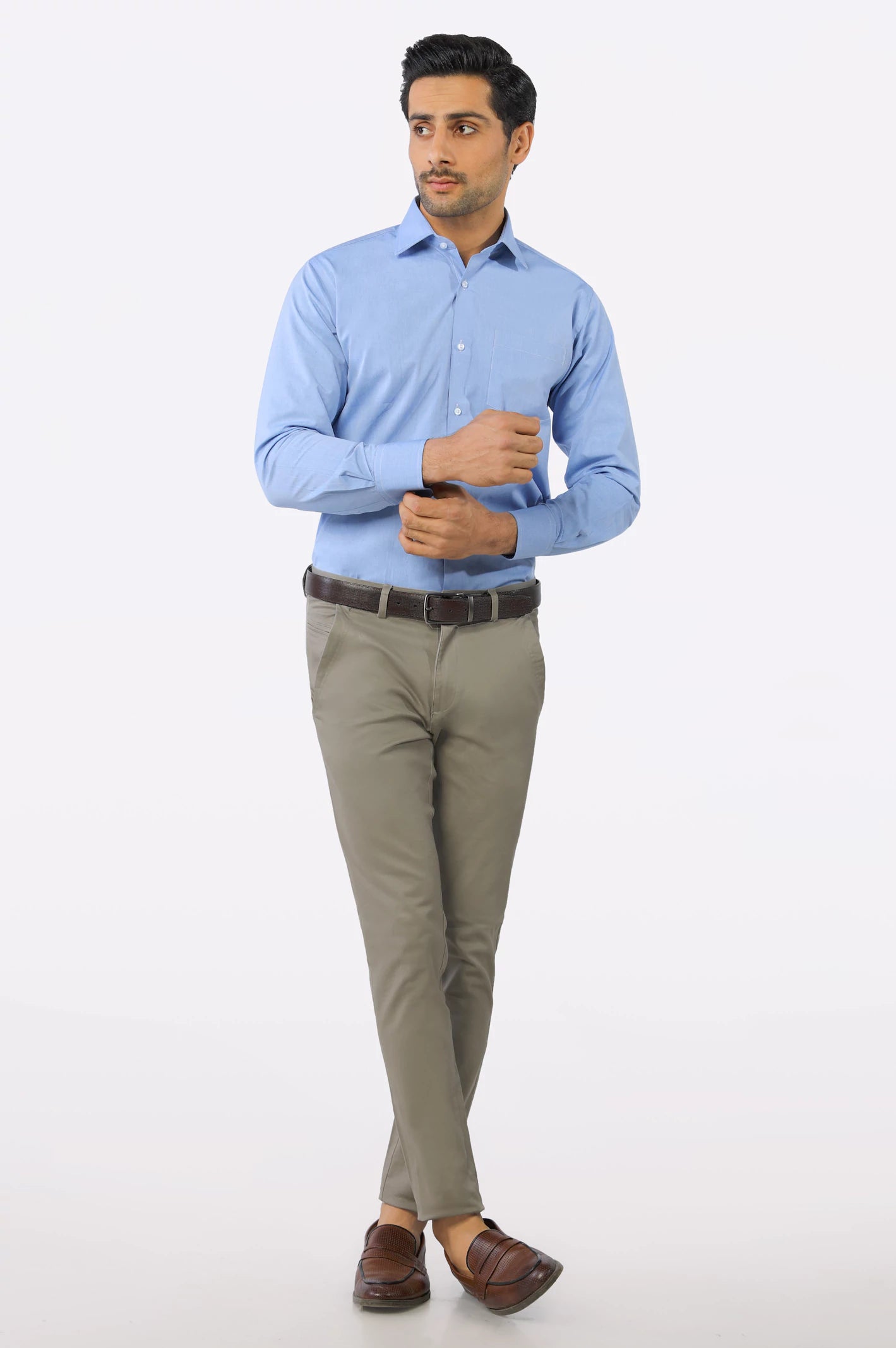 Blue Plain Formal Shirt From Diners