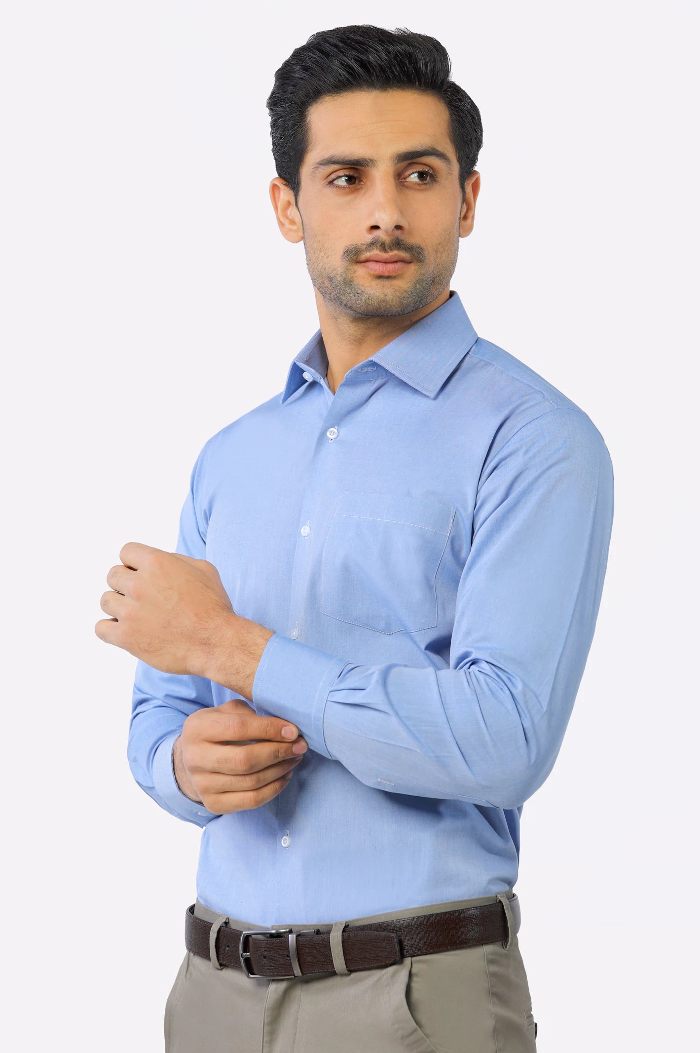 Blue Plain Formal Shirt From Diners