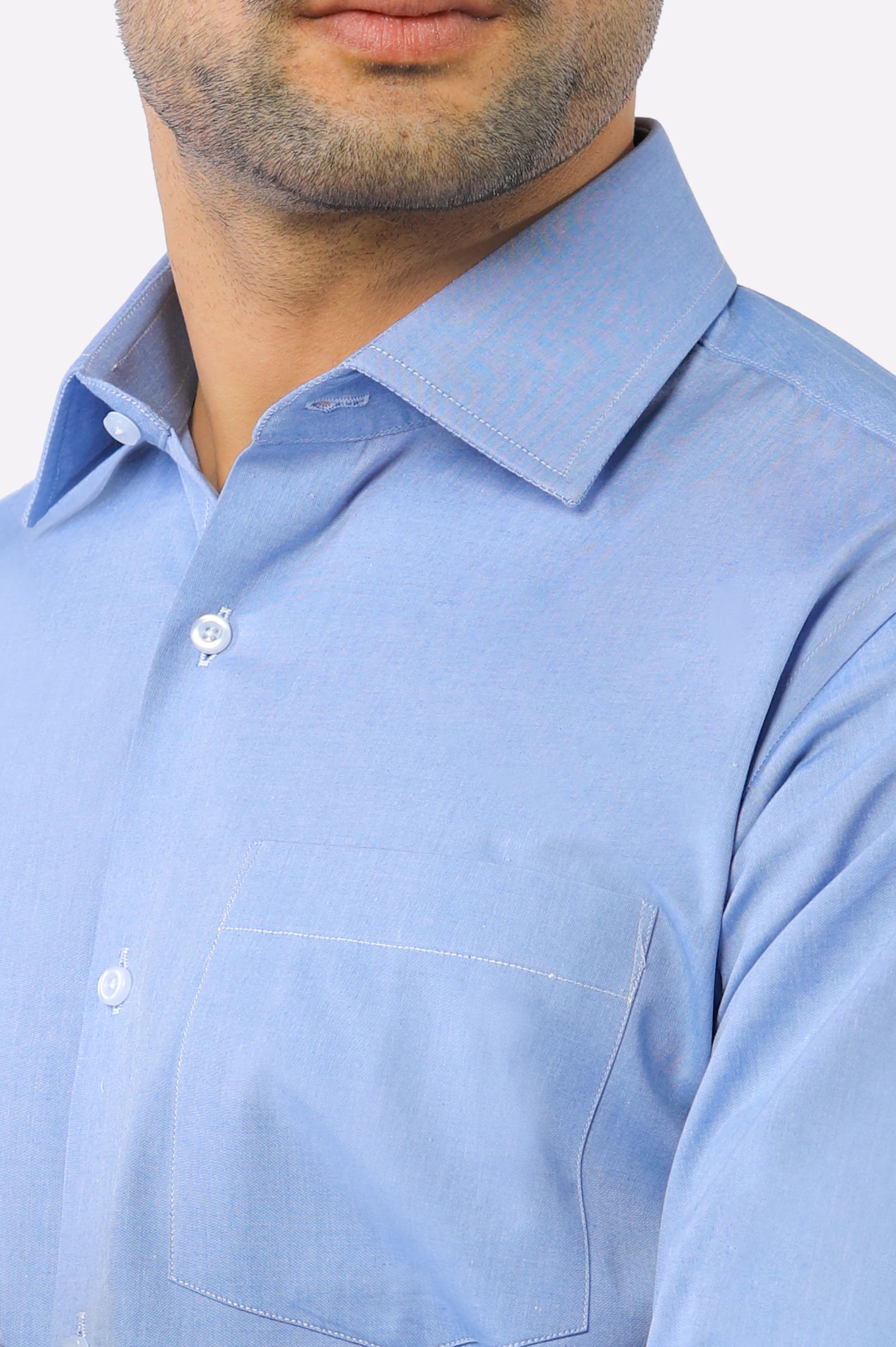 Blue Plain Formal Shirt From Diners