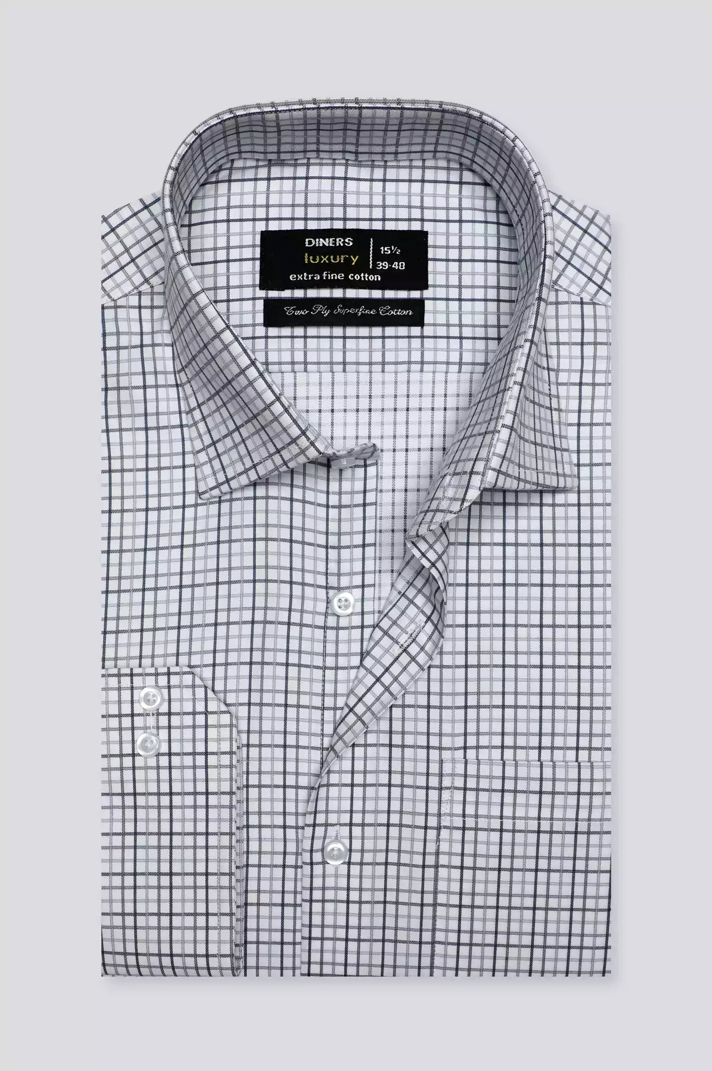 Grey Dupplin Check Formal Shirt From Diners