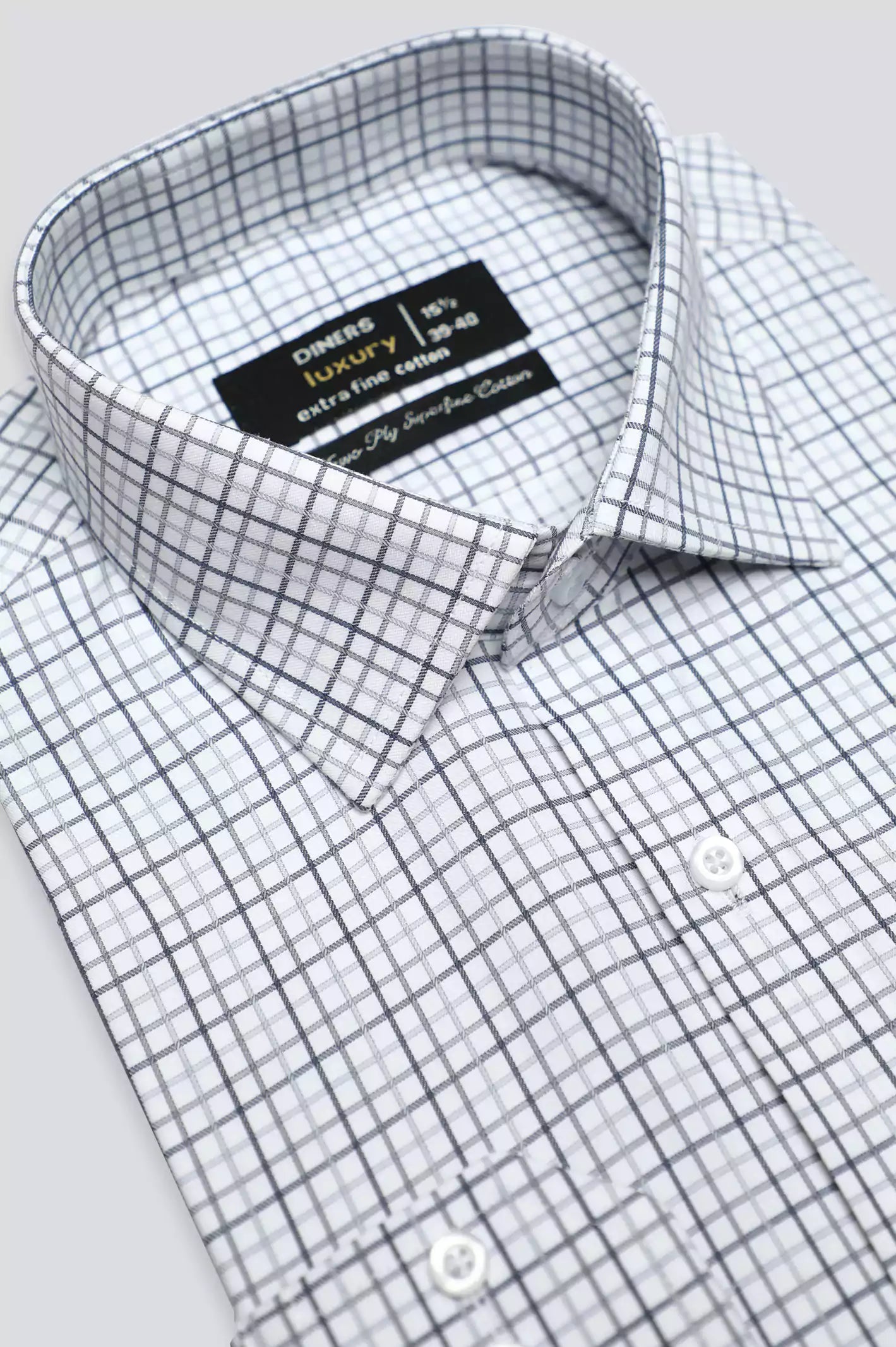 Grey Dupplin Check Formal Shirt From Diners