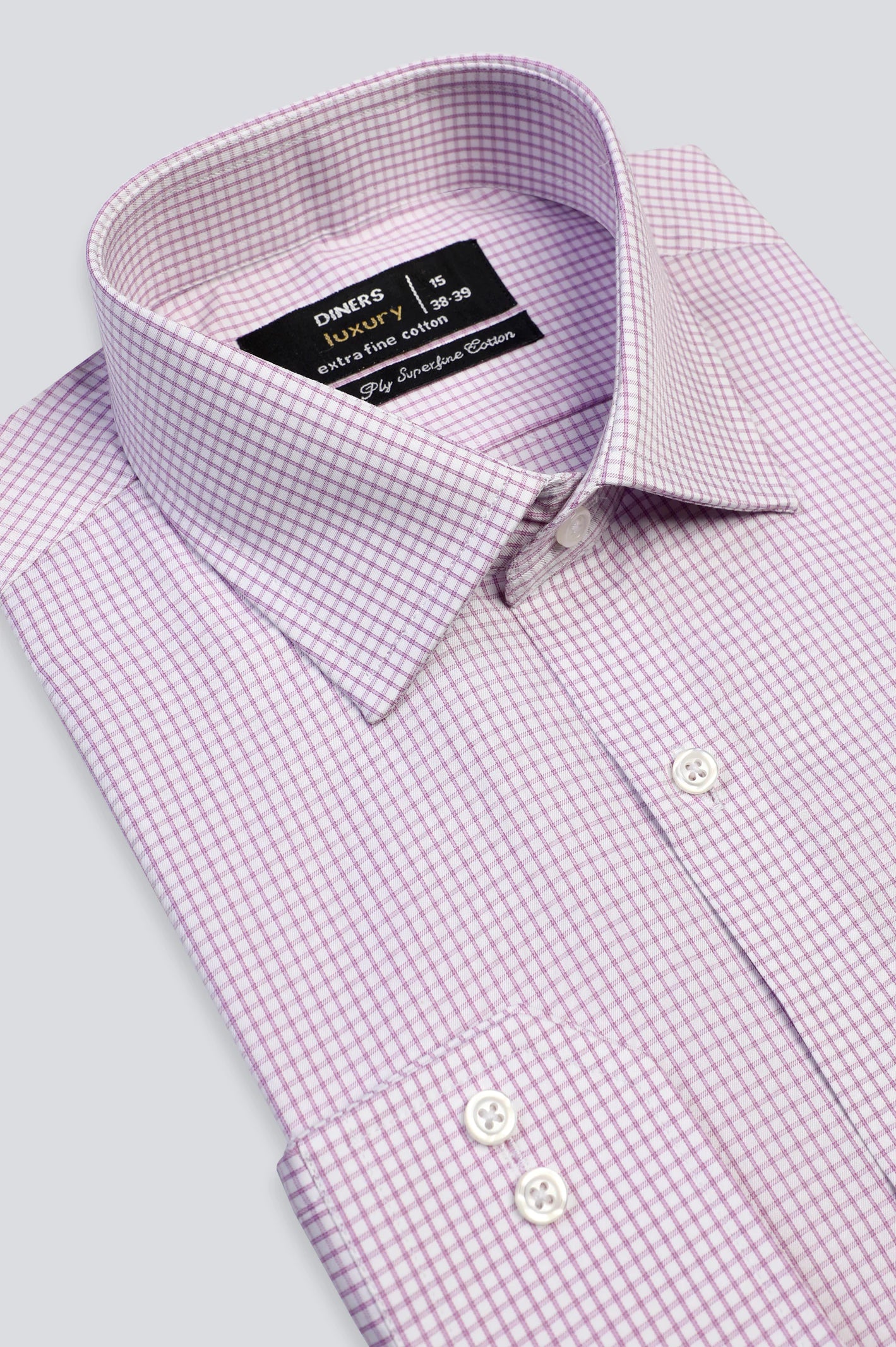 Formal Purple Graph Check Shirt
