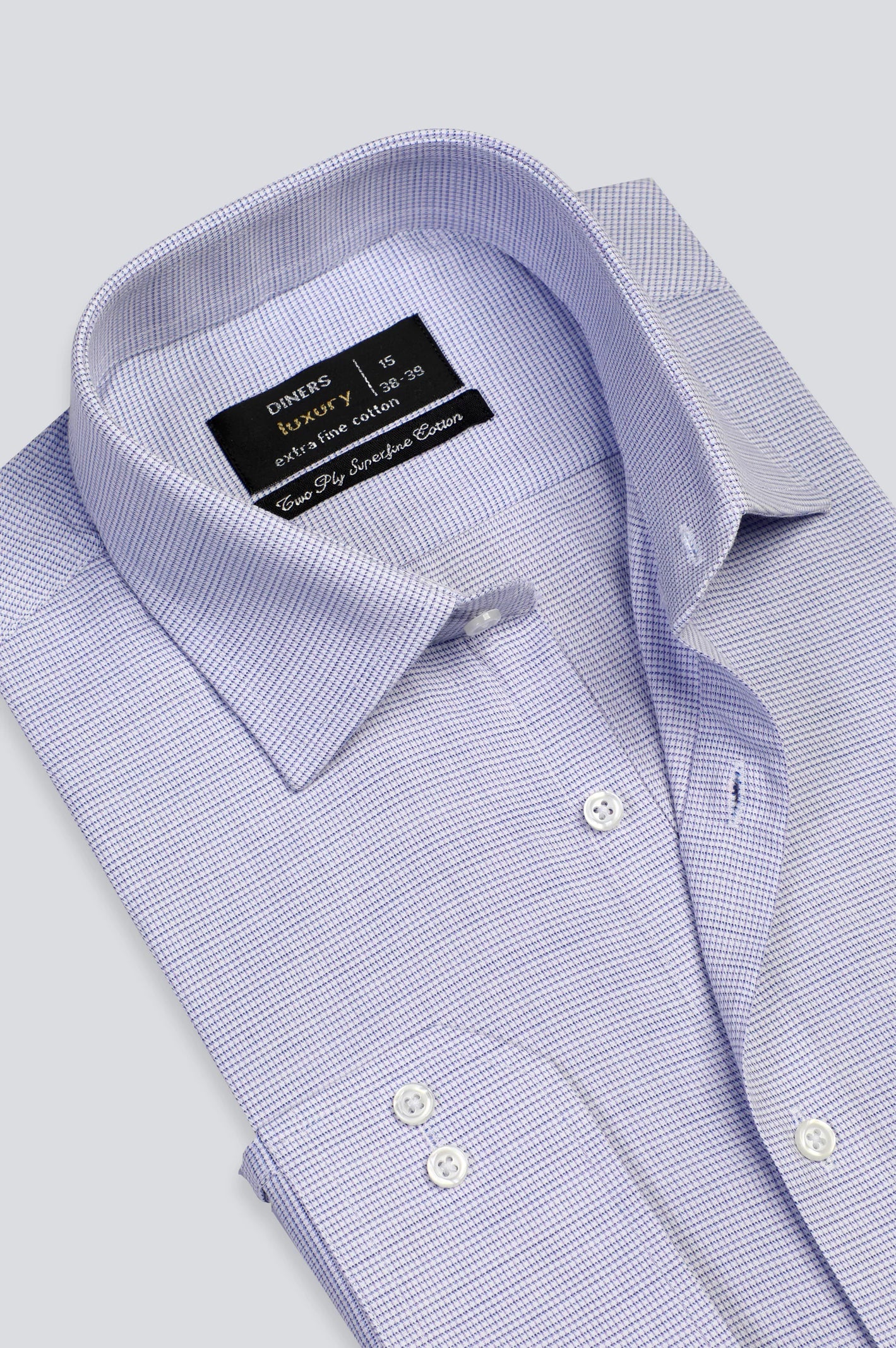 Diners Blue Formal Textured Shirt for Mens