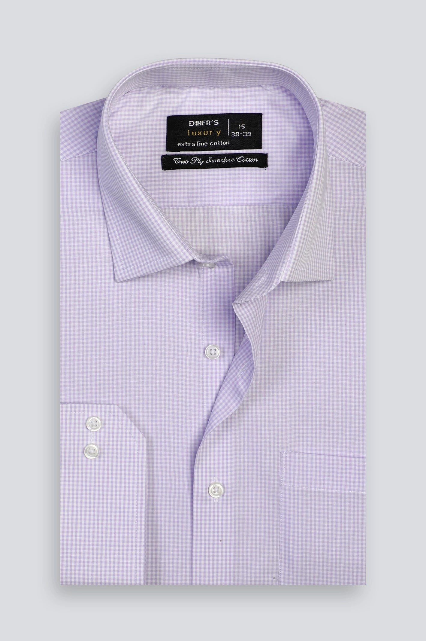 Men Purple Mini-Check Formal Shirt