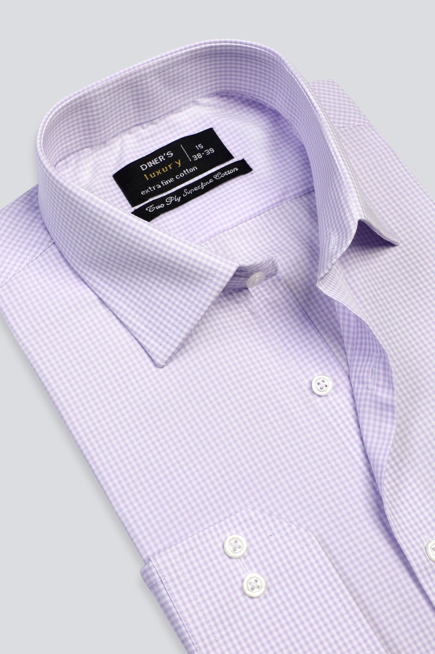 Mini-Check Formal Purple Shirt for Sale