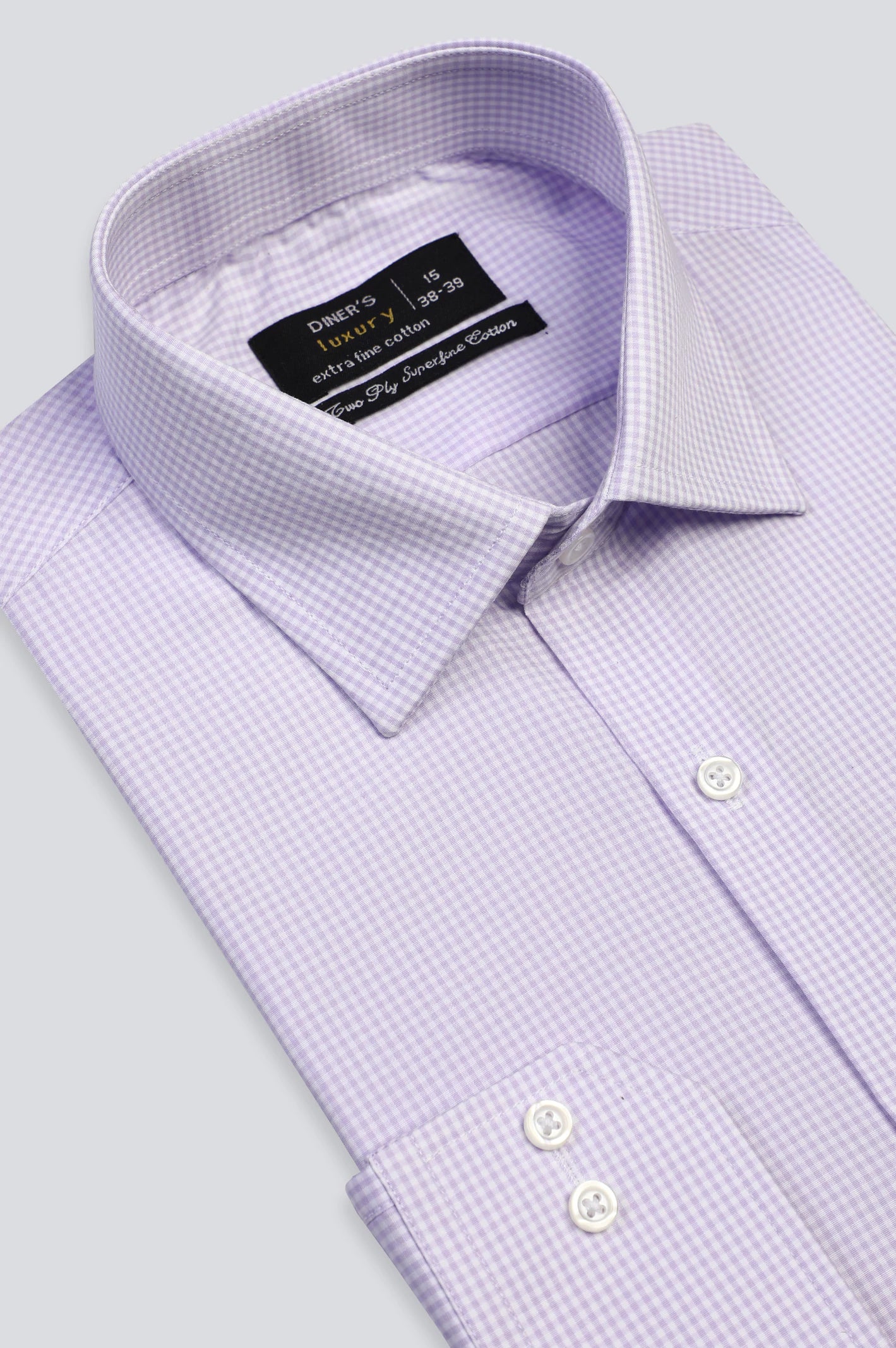 Men Purple Mini-Check Formal Shirt for Sale