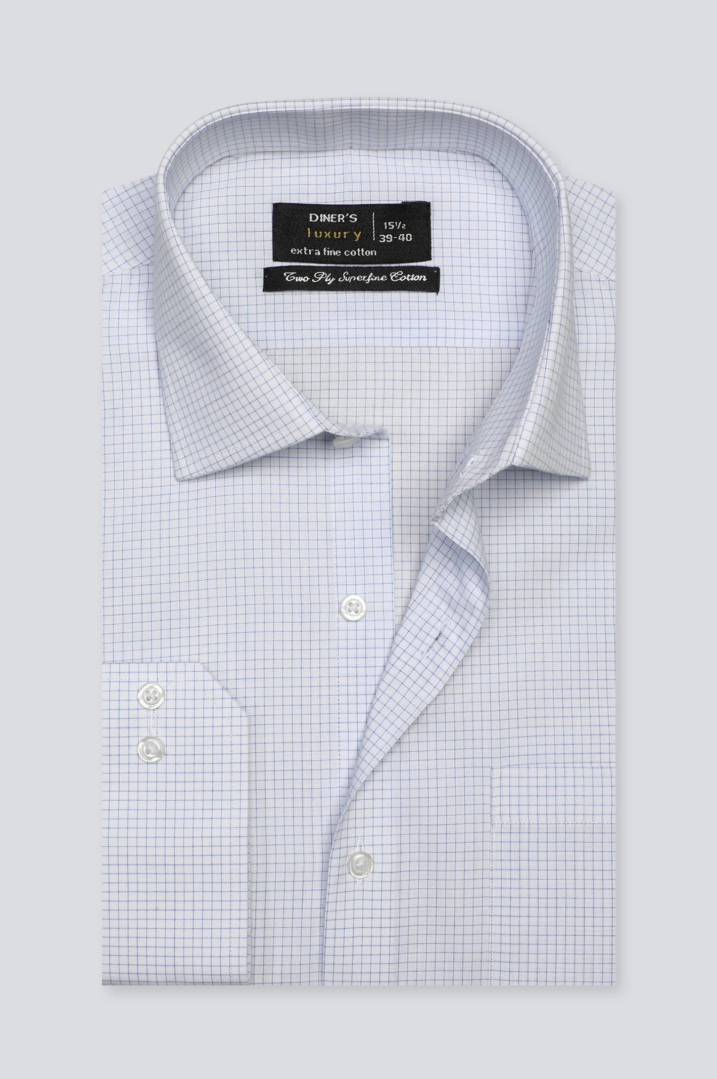 White Graph Check Formal Shirt Diners 