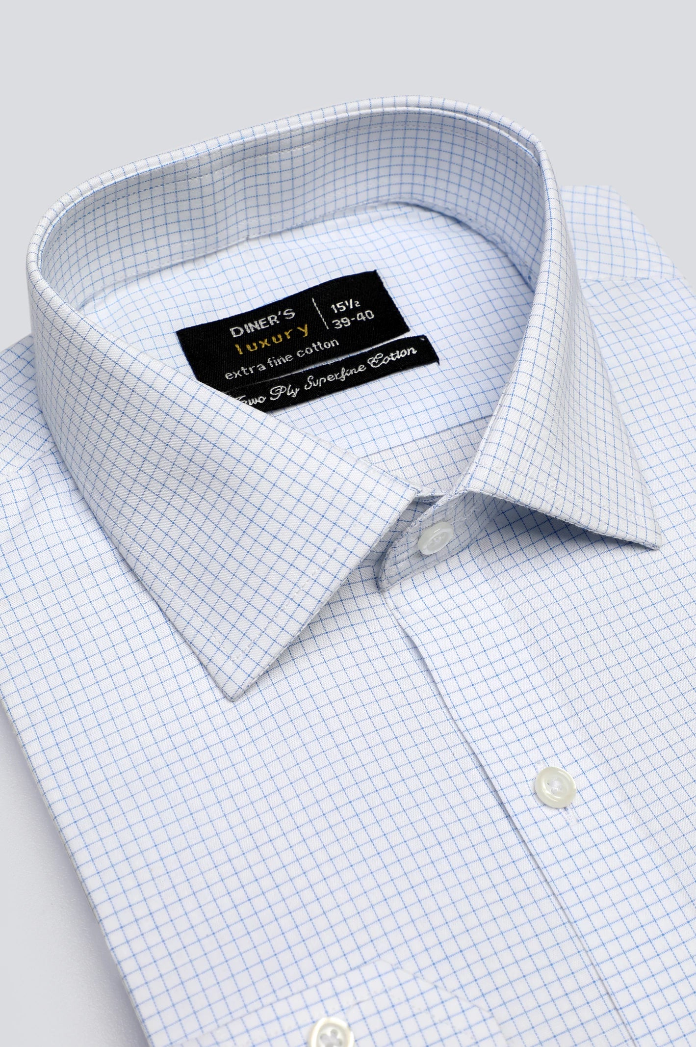 Diners White Graph Check Formal Shirt