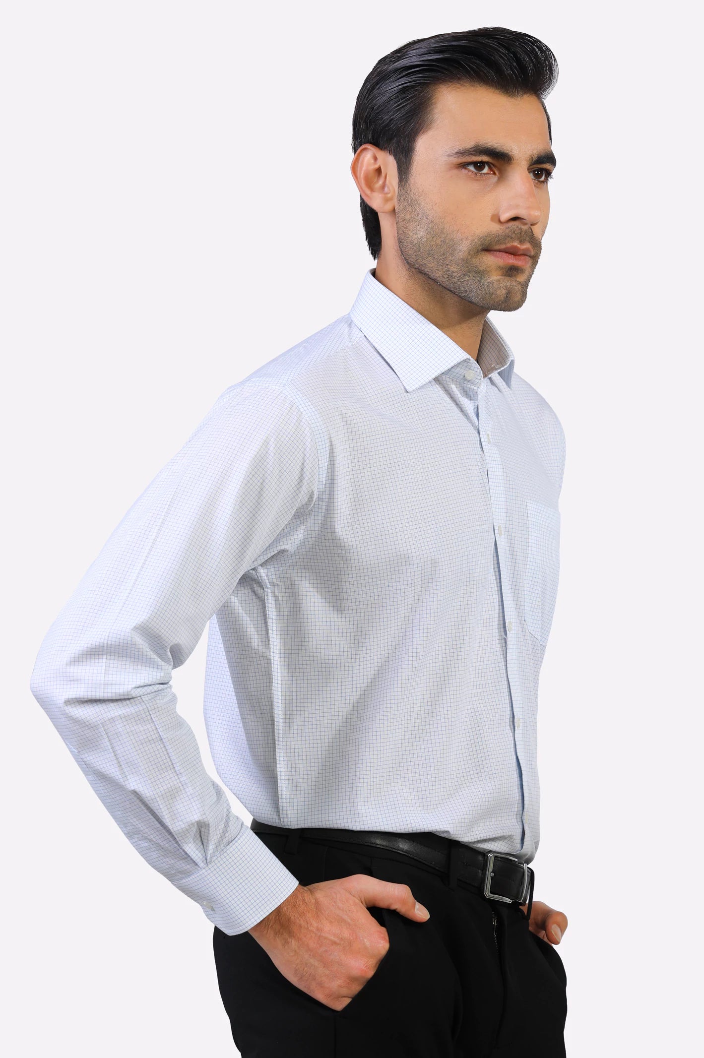 Check Formal Shirt White Graph for Men