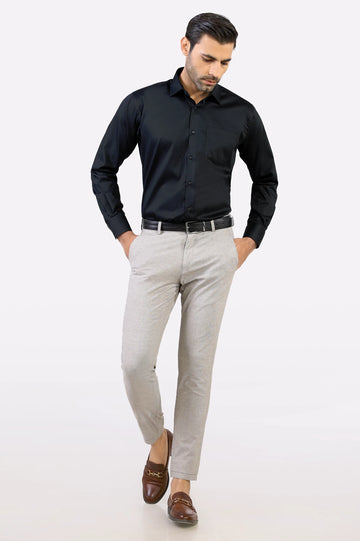 Black Self Textured Formal Shirt