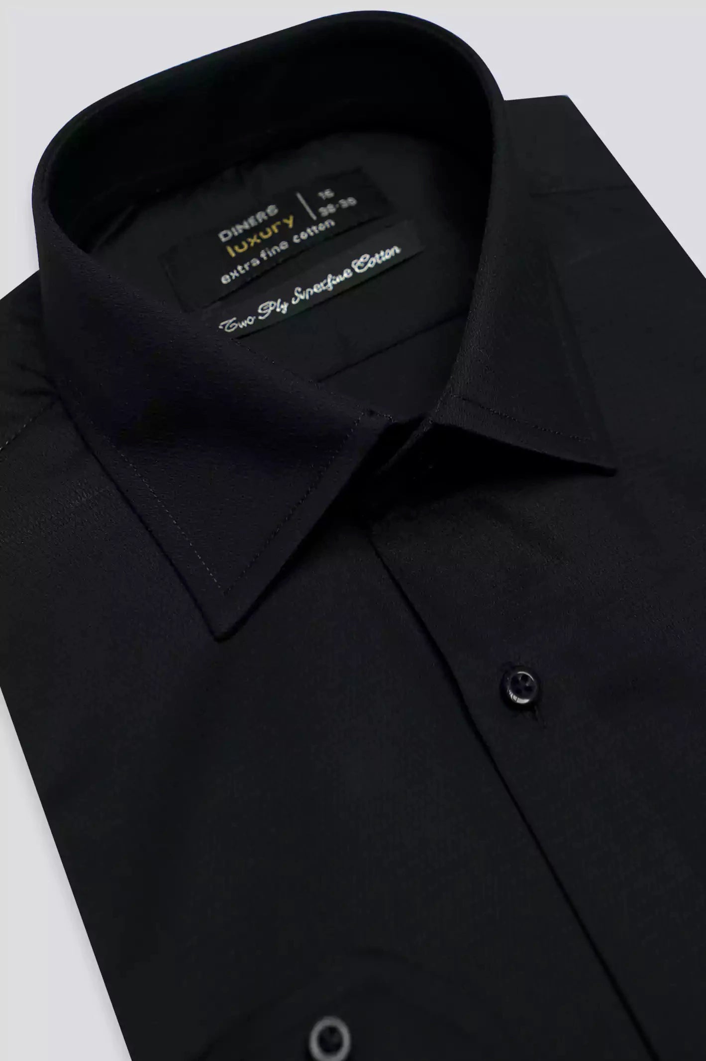 Black Self Textured Formal Shirt From Diners