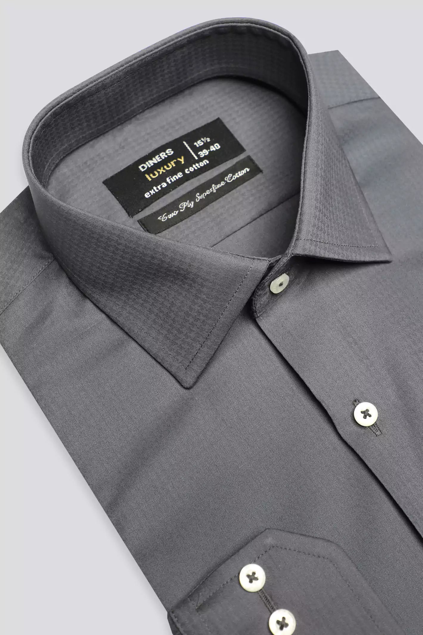 Charcoal Self Dobby Formal Shirt From Diners