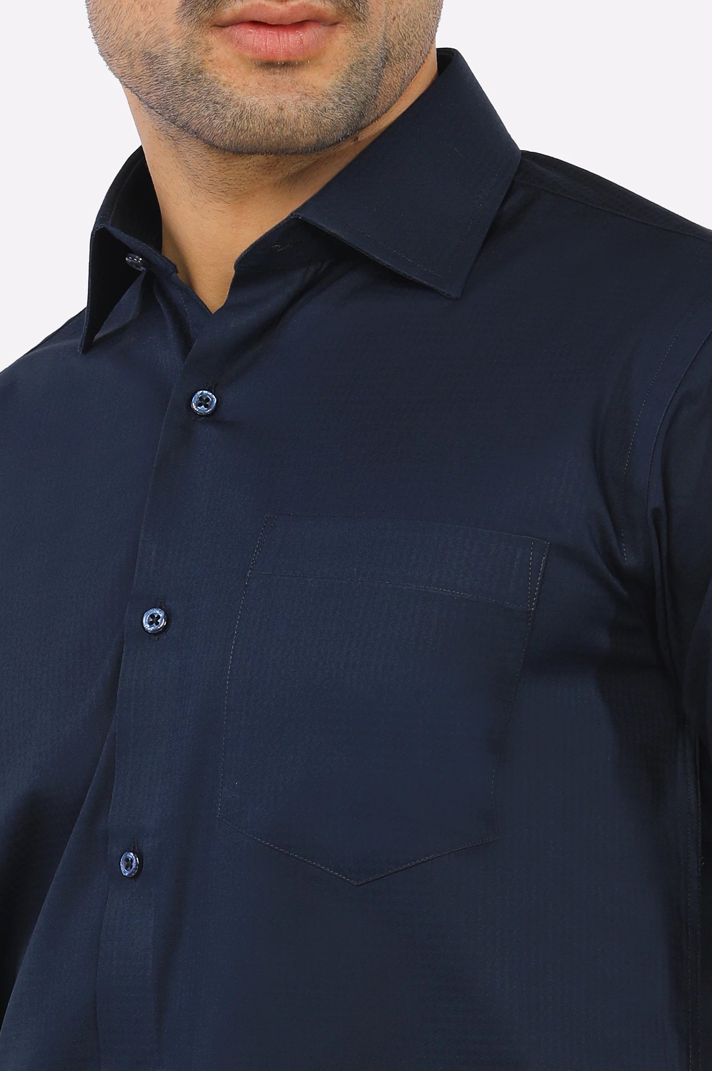 Navy Blue Plain Formal Shirt From Diners