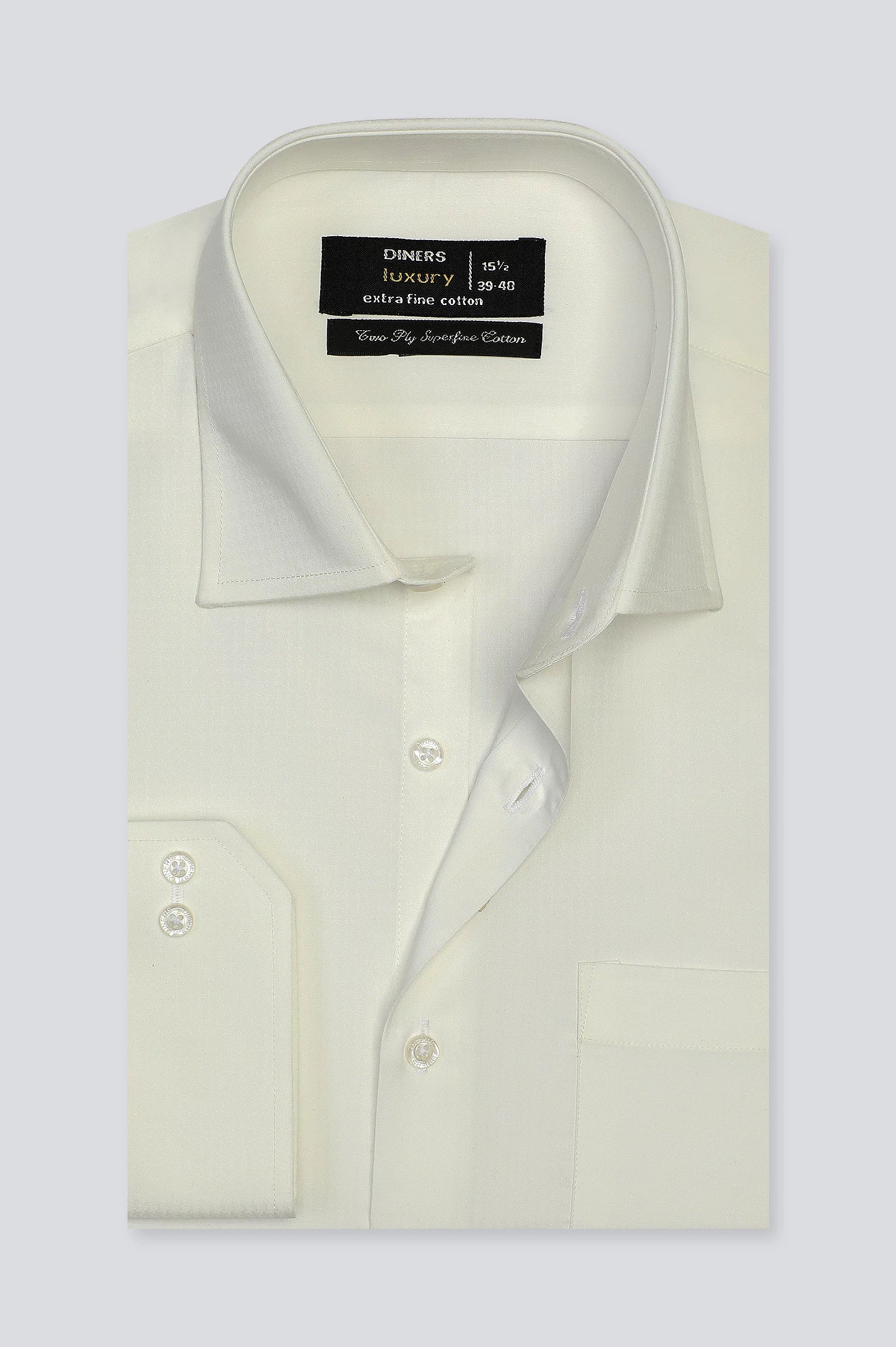 Textured Formal Shirt Off White Self