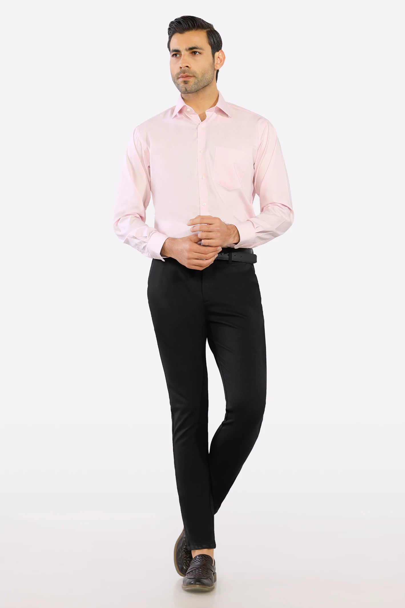 Men Pink Textured Formal Shirt