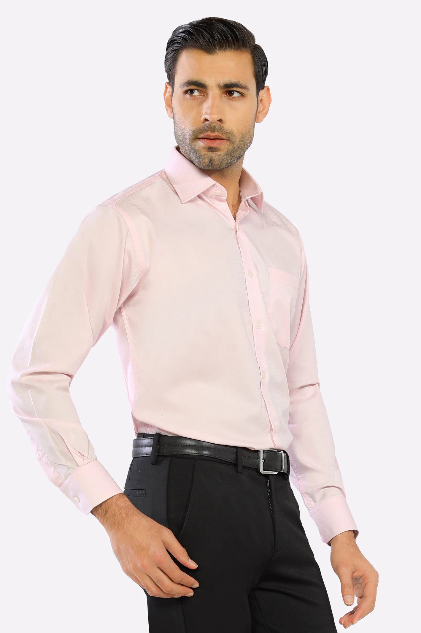 Diners Pink Textured Formal Shirt