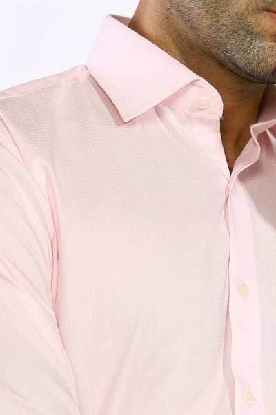 Men Pink Textured Formal Shirt By Diners