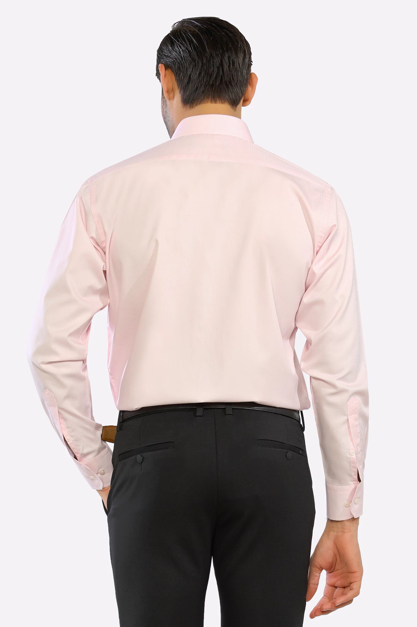 Men Textured Pink Formal Shirt