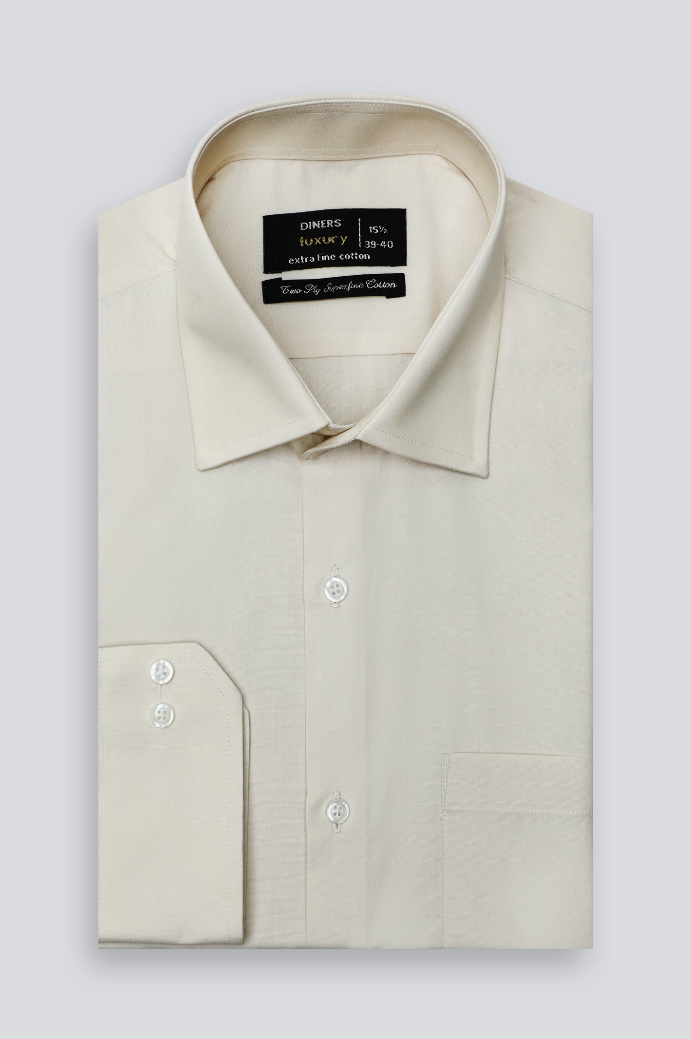 Light Beige Oxford Formal Shirt From Diners