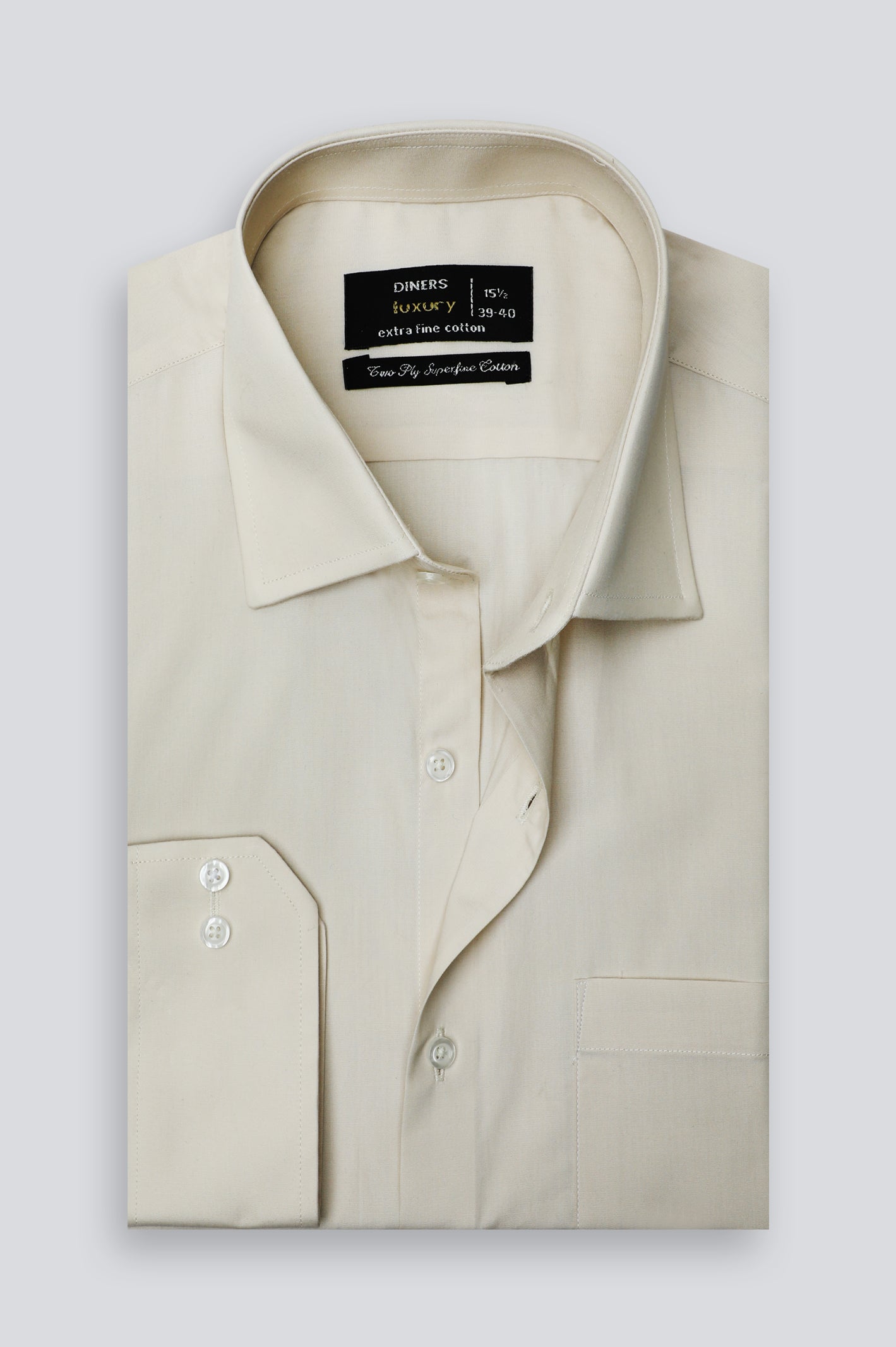 Light Beige Oxford Formal Shirt From Diners