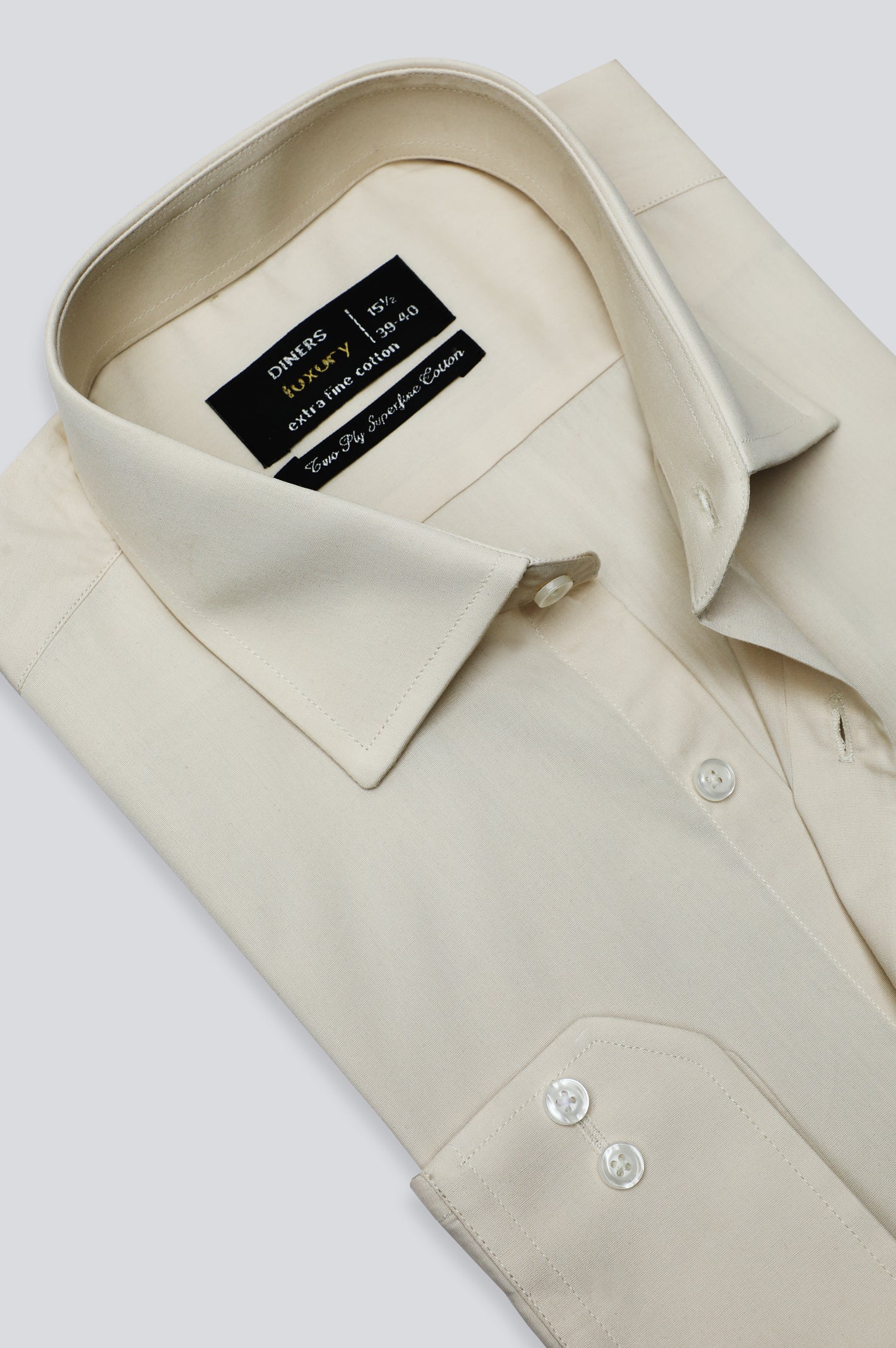 Light Beige Oxford Formal Shirt From Diners