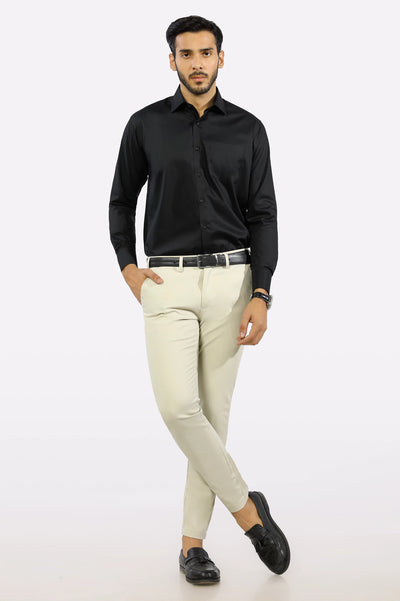Black Formal Stripe Textured Shirt