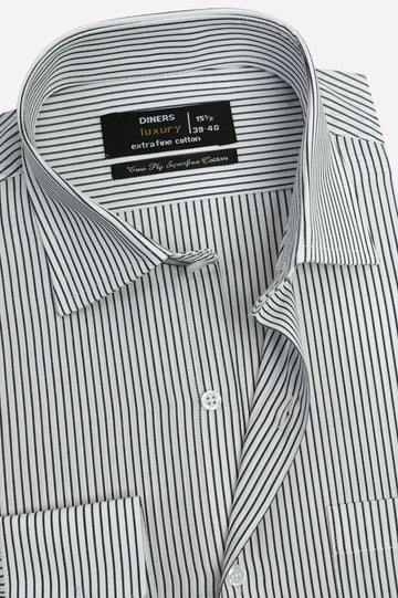 White Pinstripe Formal Shirt