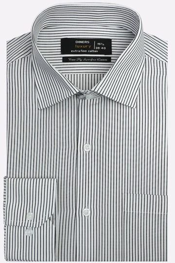 White Pinstripe Formal Shirt