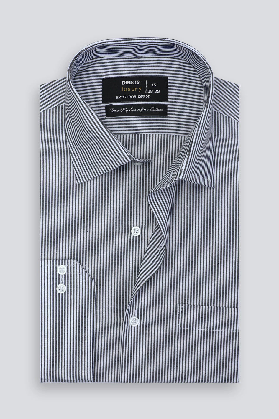 Diners Black Formal Bengal Stripes Shirt for Men