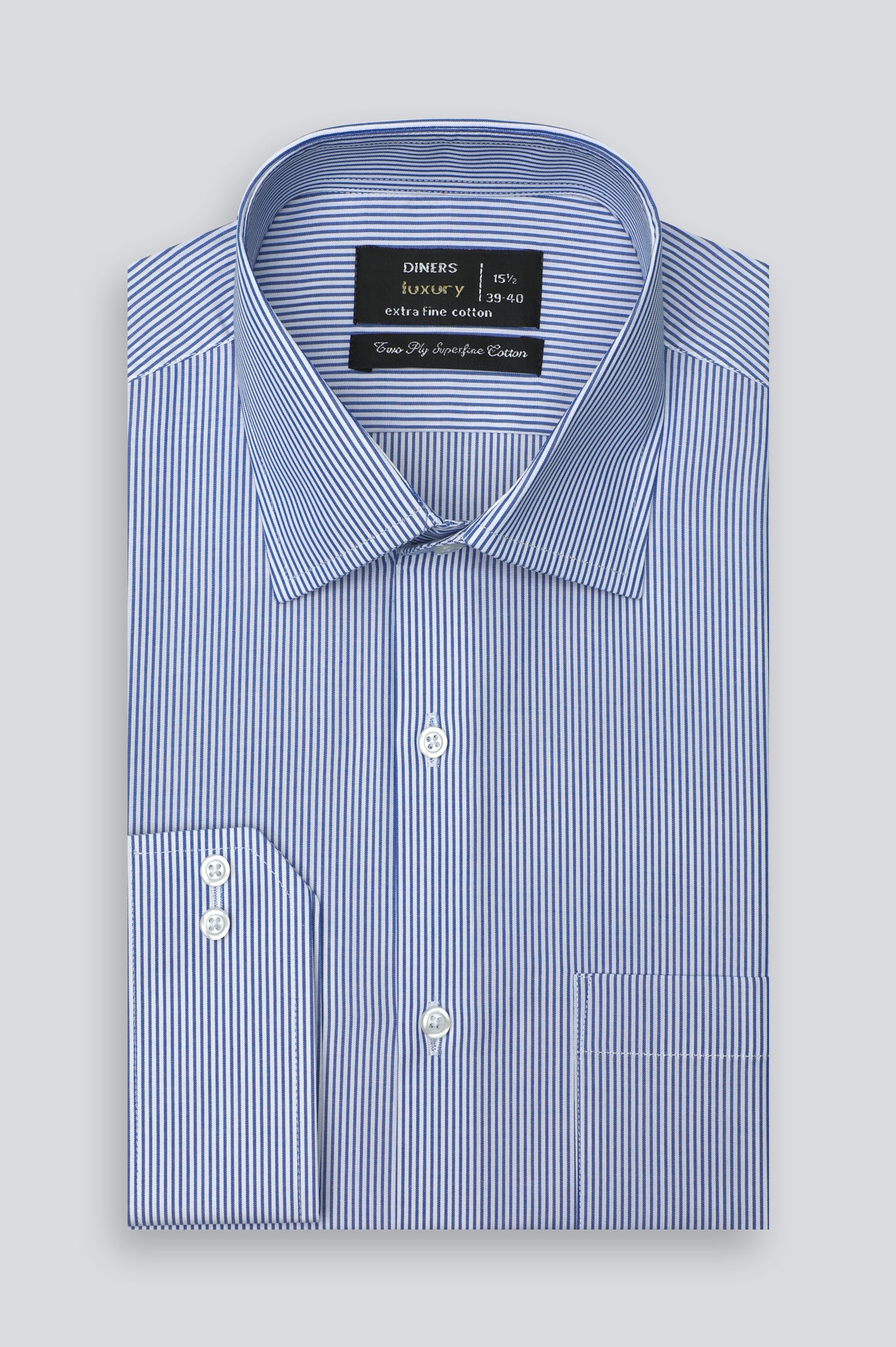 Blue Candy Stripe Formal Shirt From Diners