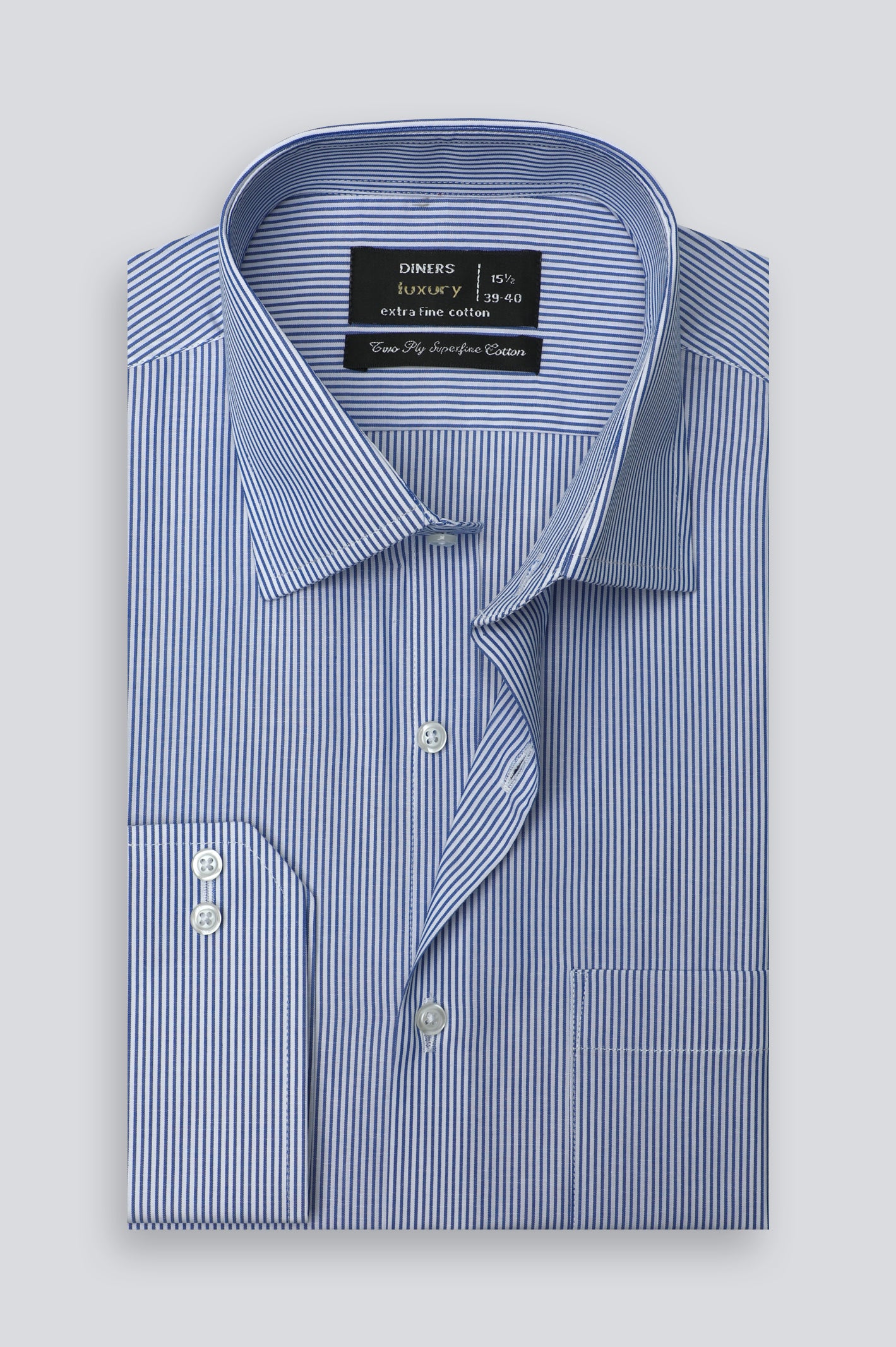 Blue Candy Stripe Formal Shirt From Diners