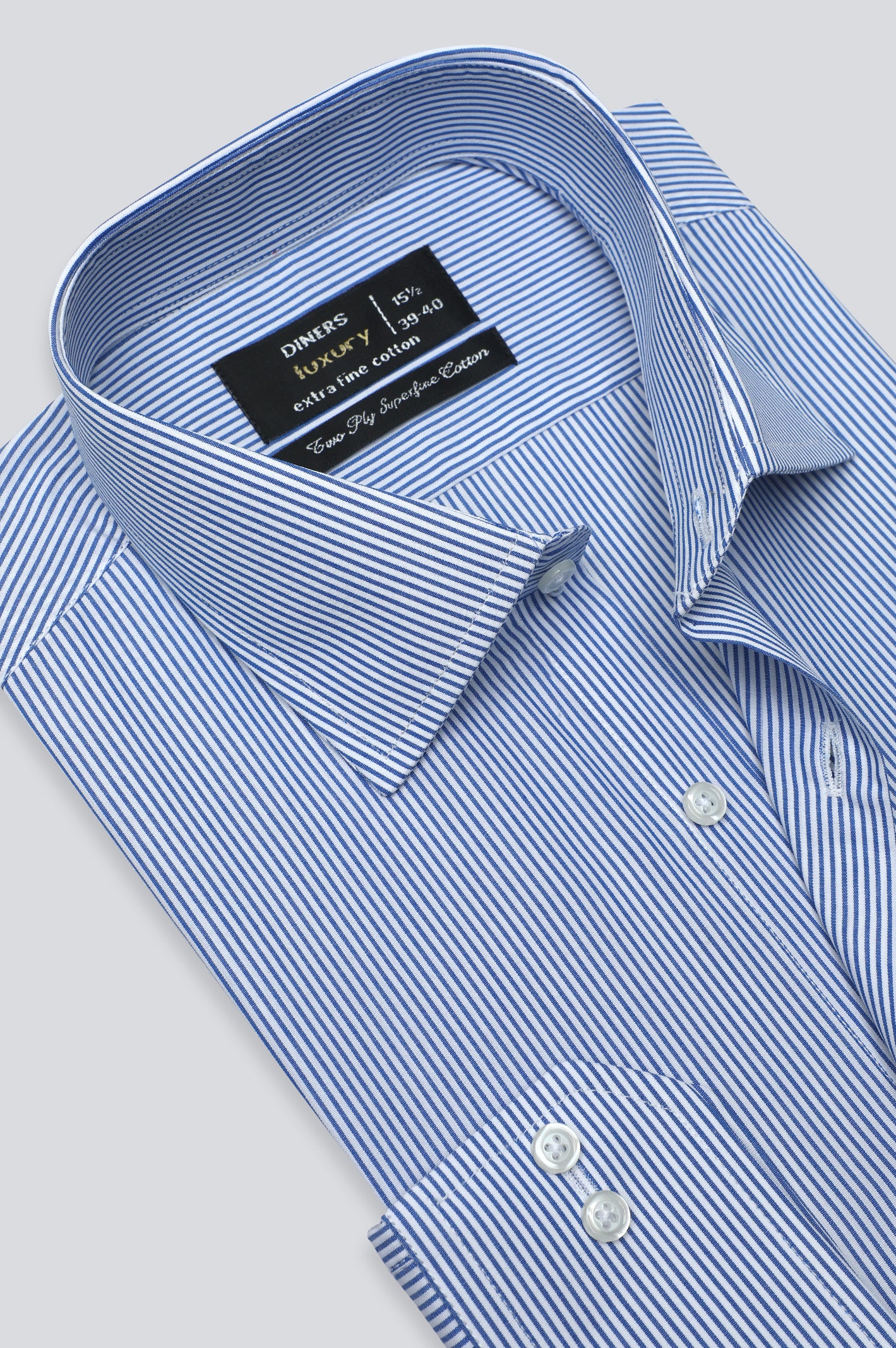 Blue Candy Stripe Formal Shirt From Diners