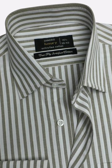 Green Bengal Stripes Formal Shirt