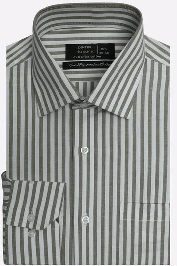 Green Bengal Stripes Formal Shirt