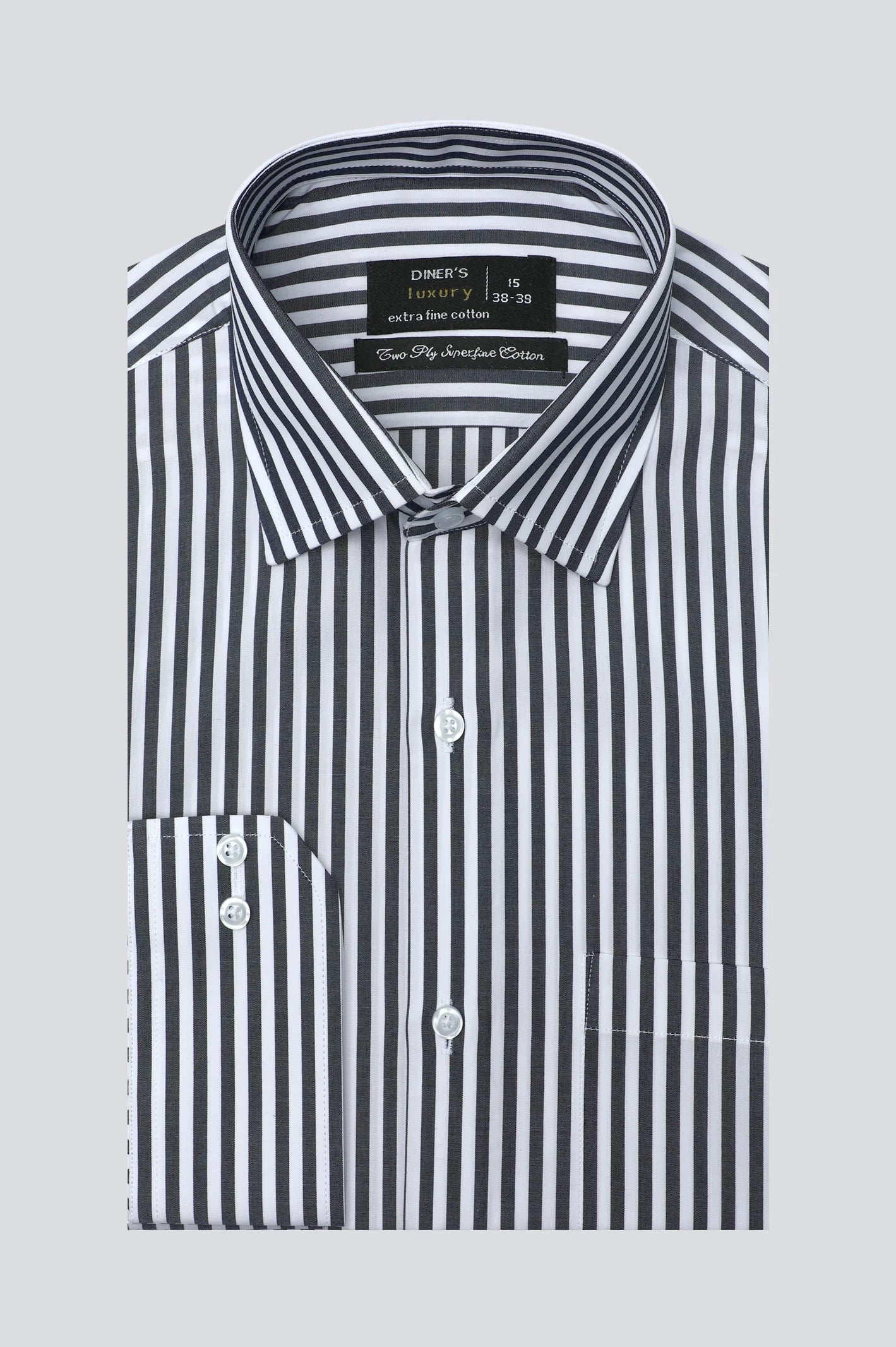 Black Bengal Stripe Formal Shirt From Diners