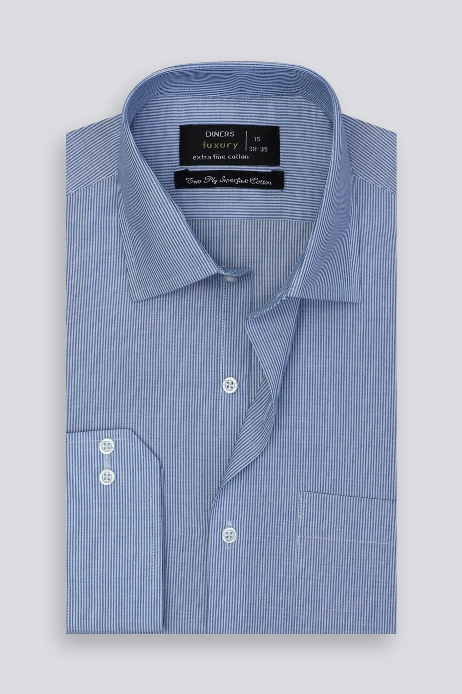 Men Formal Blue Candy Stripes Shirt