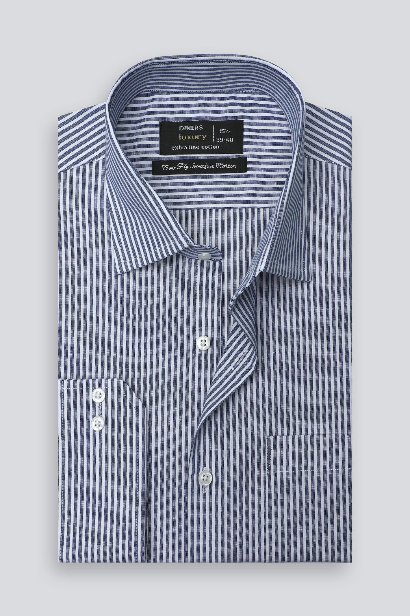 Blue Candy Stripe Formal Shirt From Diners